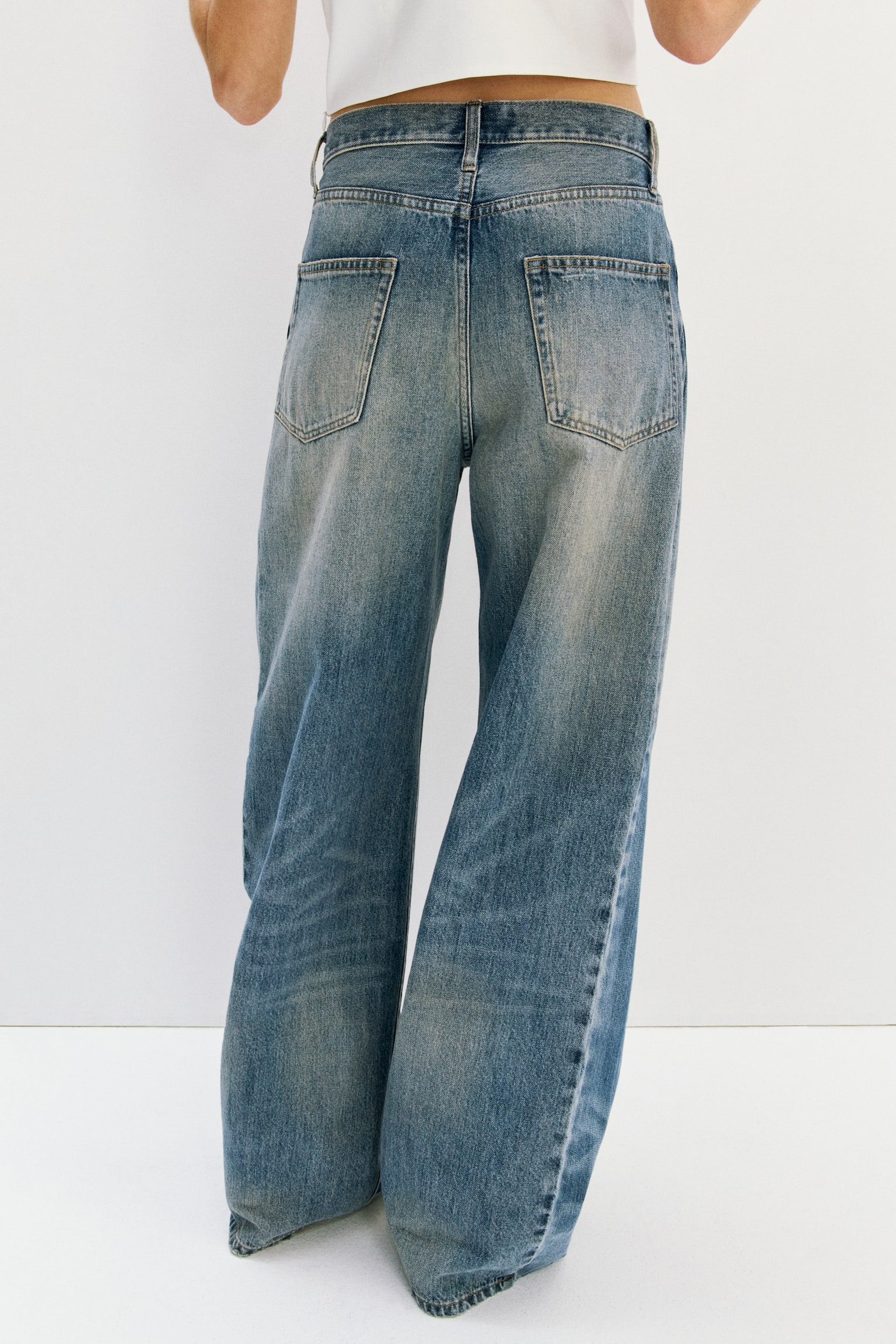 Straight Regular Waist Jeans-כחול ג'ינס - 3
