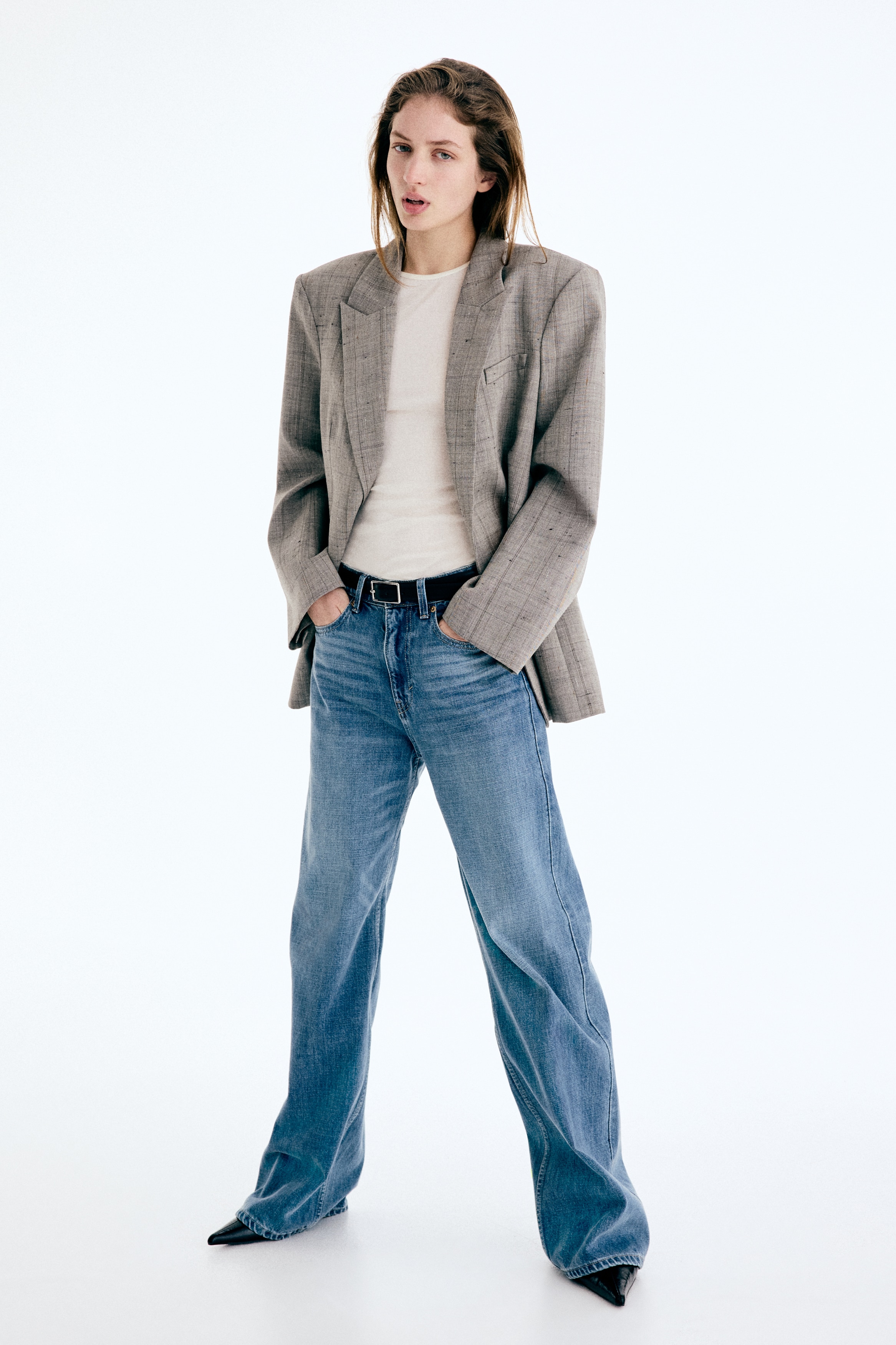 Wide High Jeans - Bleu denim/Vert foncé/Bleu denim clair/Bleu denim/Blanc/Noir délavé