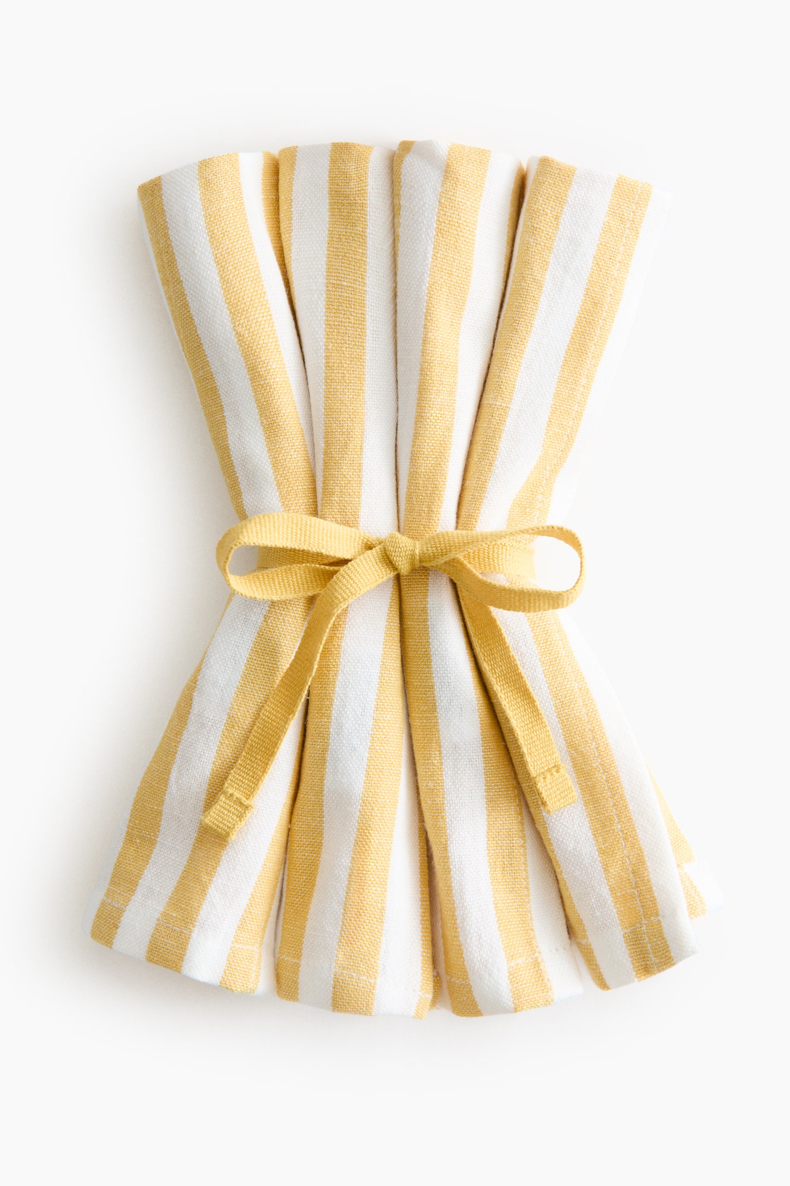 4-pack cotton napkins - Yellow/Striped/Light pink/Striped/Yellow/Gingham check/Dark brown/Gingham check/Terracotta/Gingham check/Green/Gingham check/Light pink/Gingham check/Beige/Gingham check/Terracotta/Striped/Beige/Striped - 1