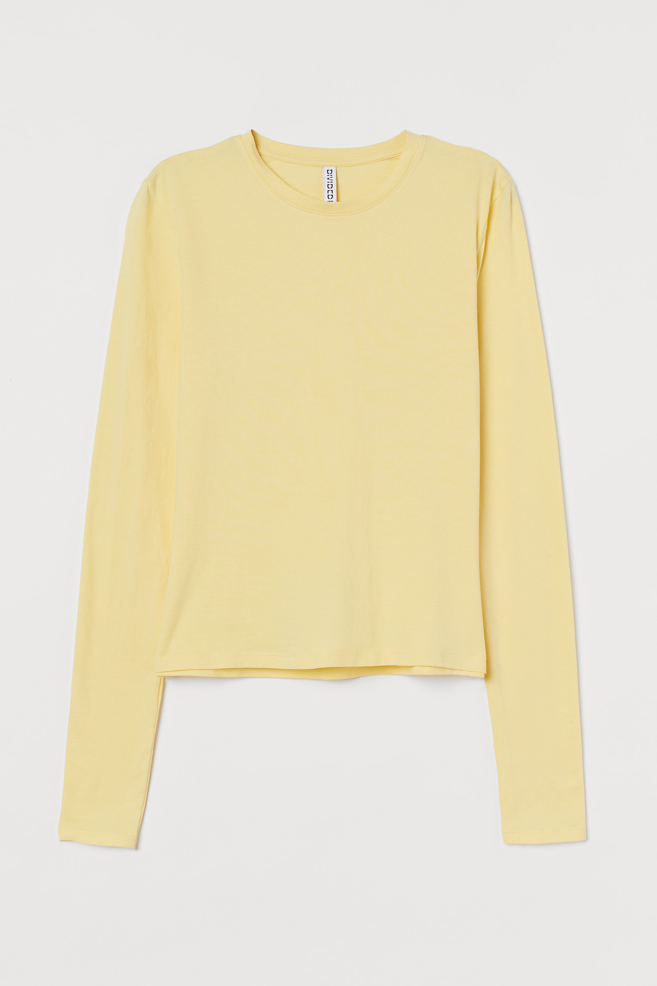 Long-sleeved top - Round neck - Long sleeve - Light yellow - Ladies | H ...