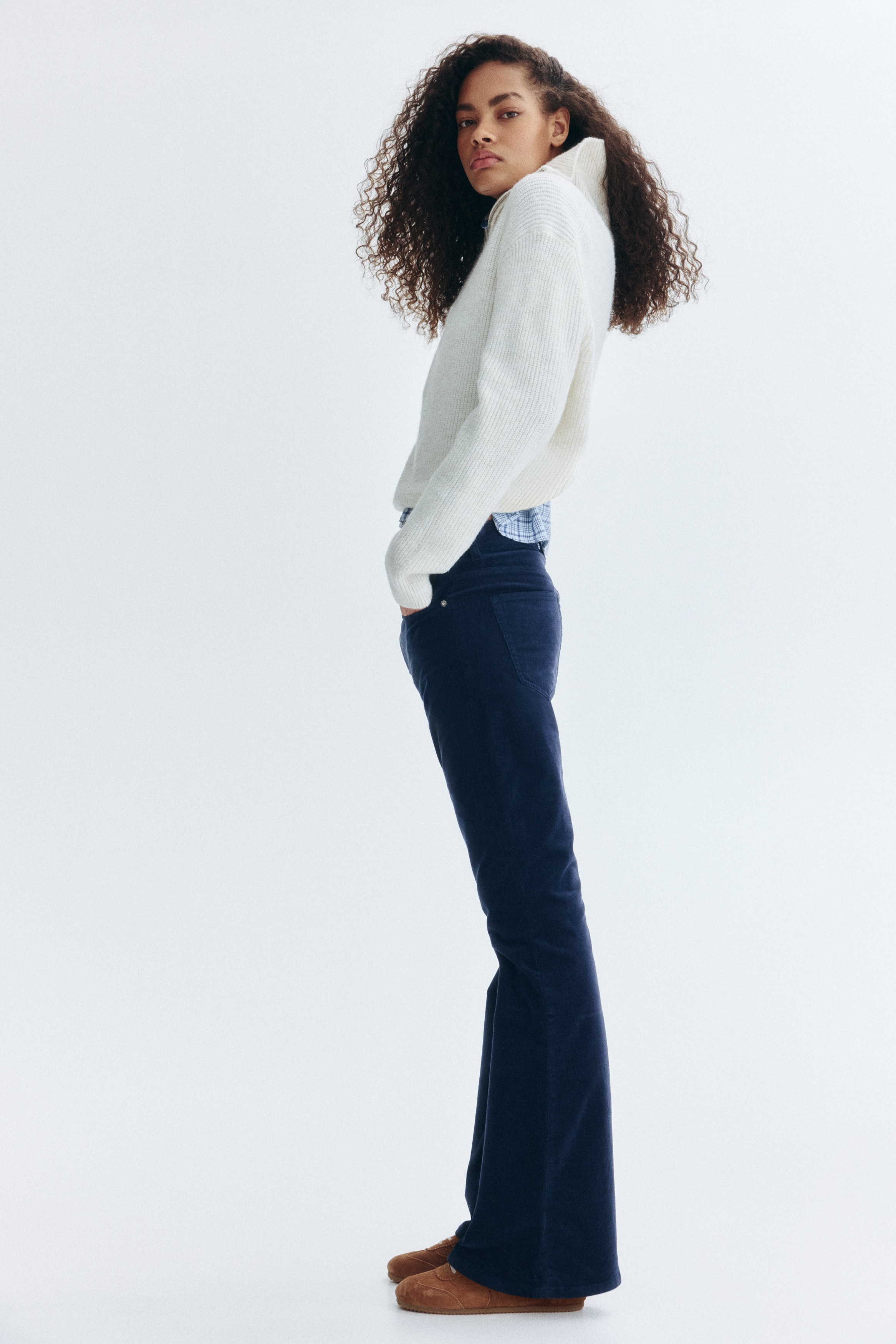 Flared corduroy trousers