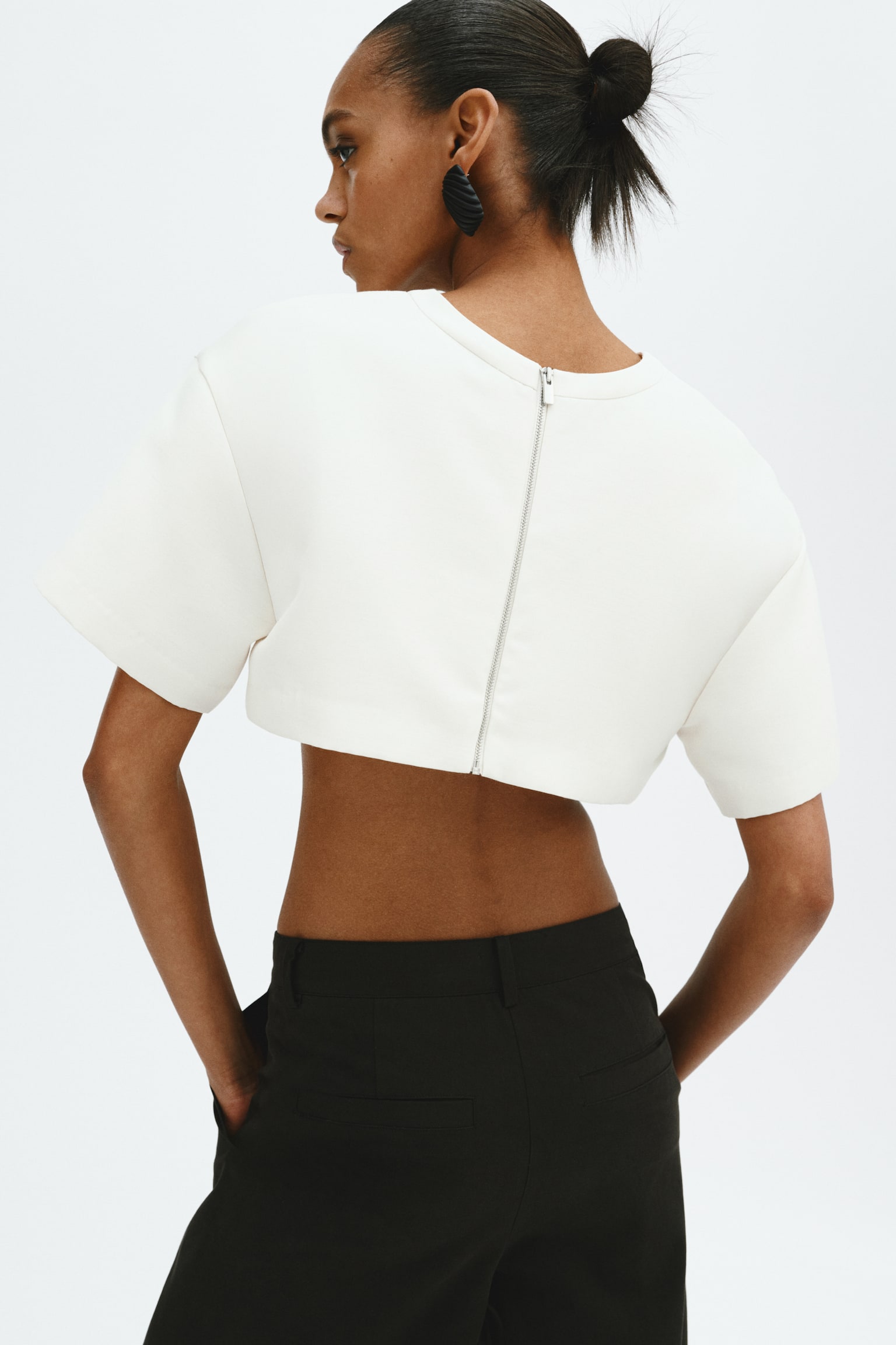 Cropped top - White/Black - 3