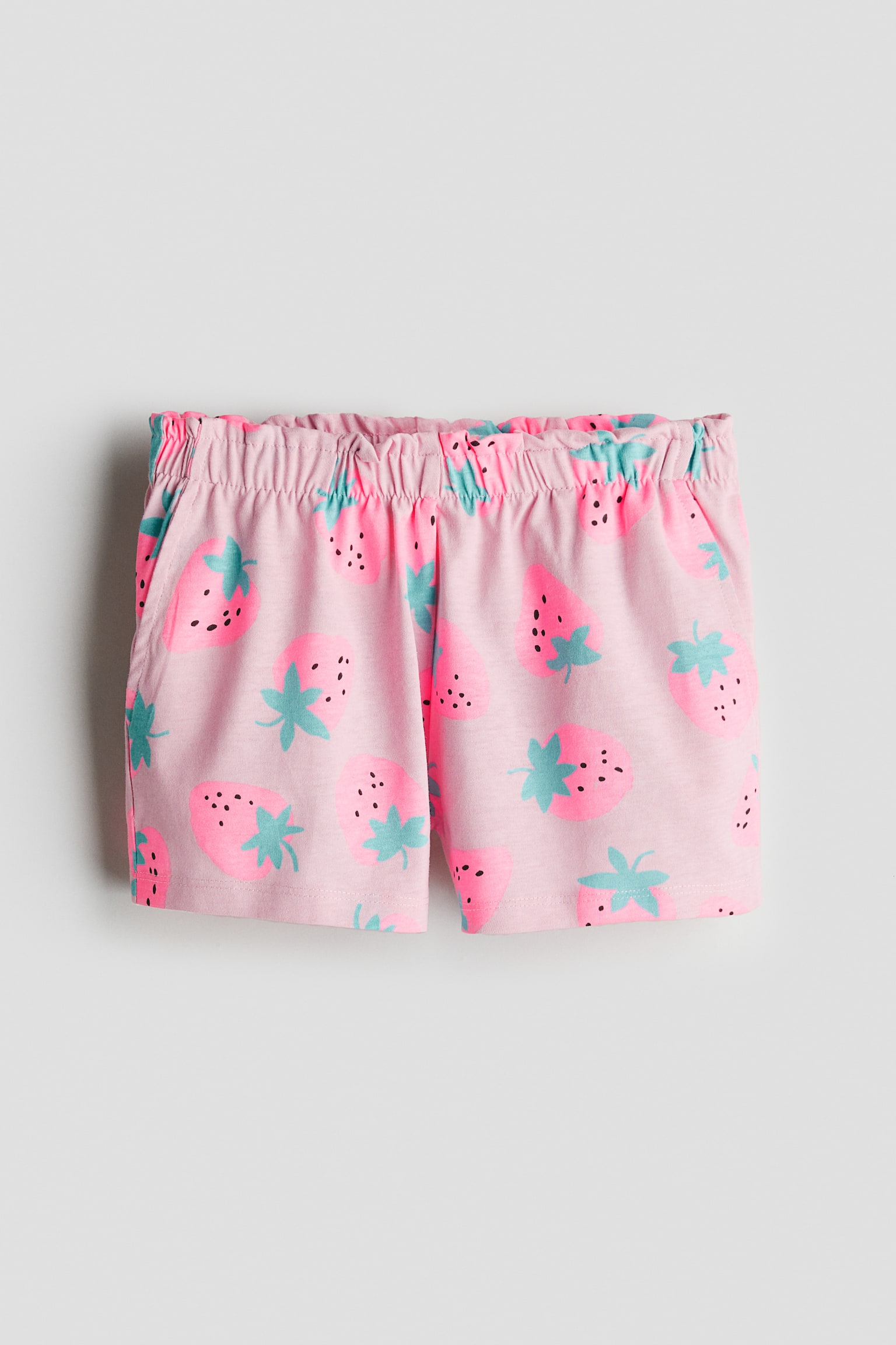 Patterned paper bag shorts - Light pink/Strawberries/Charcoal/Spotted/Light beige/Bunnies - 1