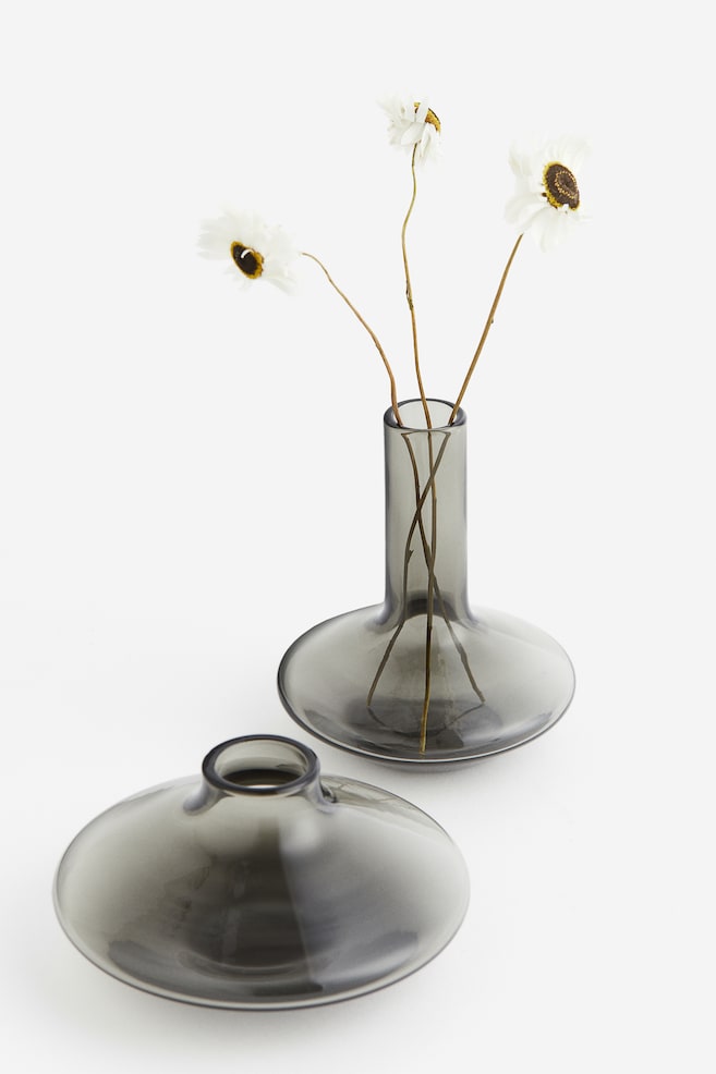 Mini vase en verre - Gris foncé - 3