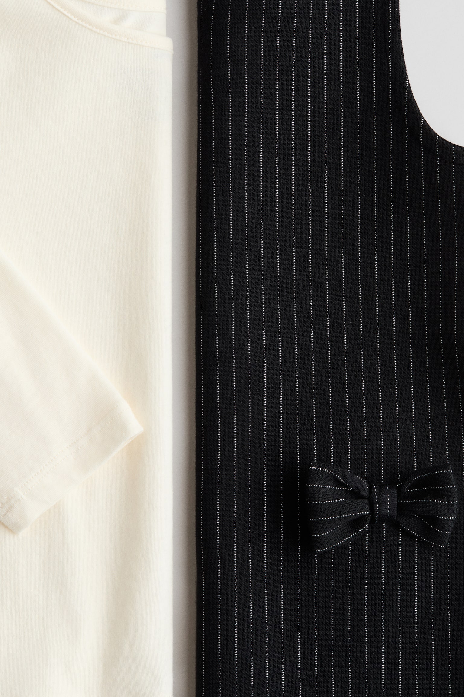 2-piece dress and top set - Black/Pinstriped - 2