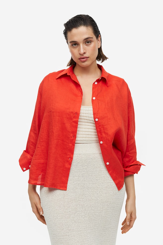 Linen shirt - Red - 1