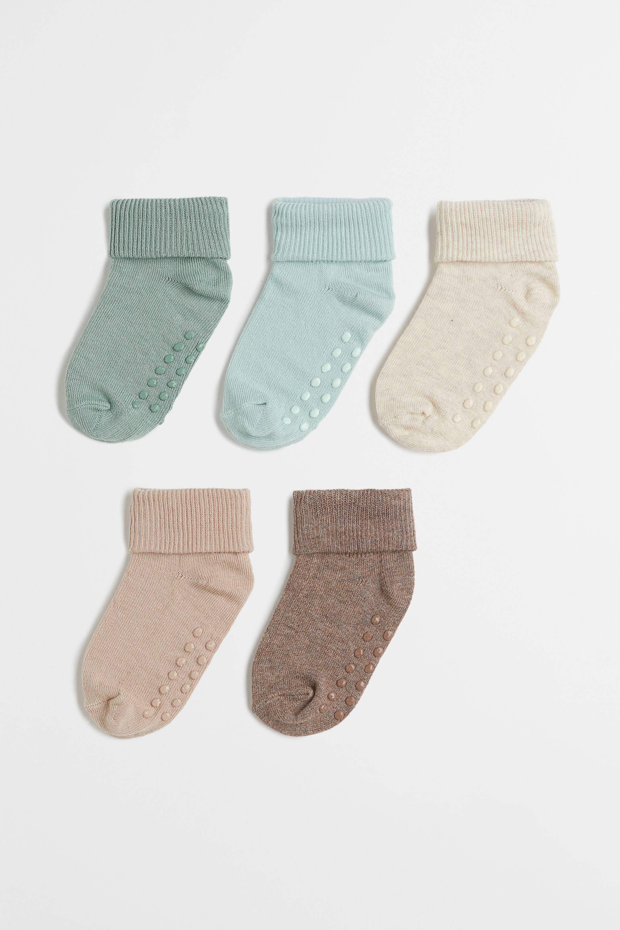 查看大圖: 5雙入防滑襪 - 土耳其藍/米色 - Kids | H&M 1