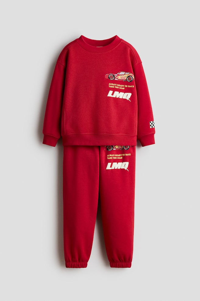 2-piece printed sweatshirt set - Red/Cars/Dusty turquoise/Minecraft/Light grey marl/Mickey Mouse - 1