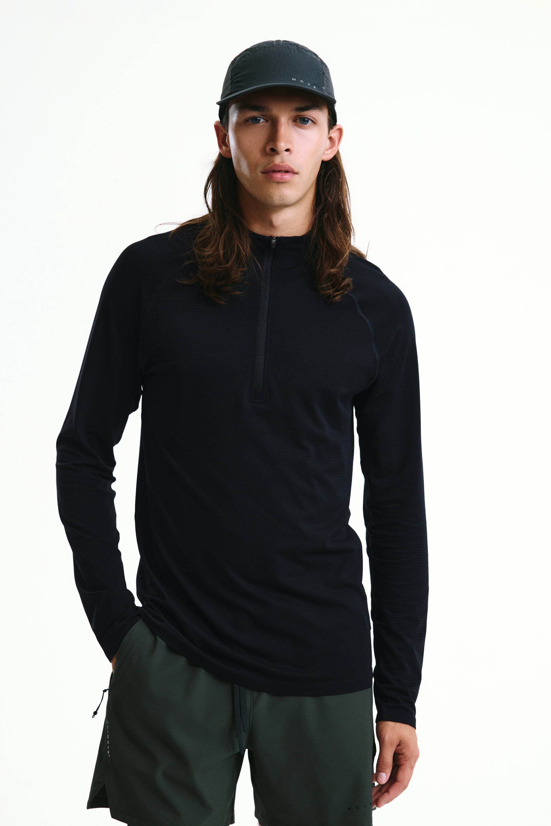 View larger image: Muscle Fit Zip top sports top with DryMove™ - Black - Men | H&M 1