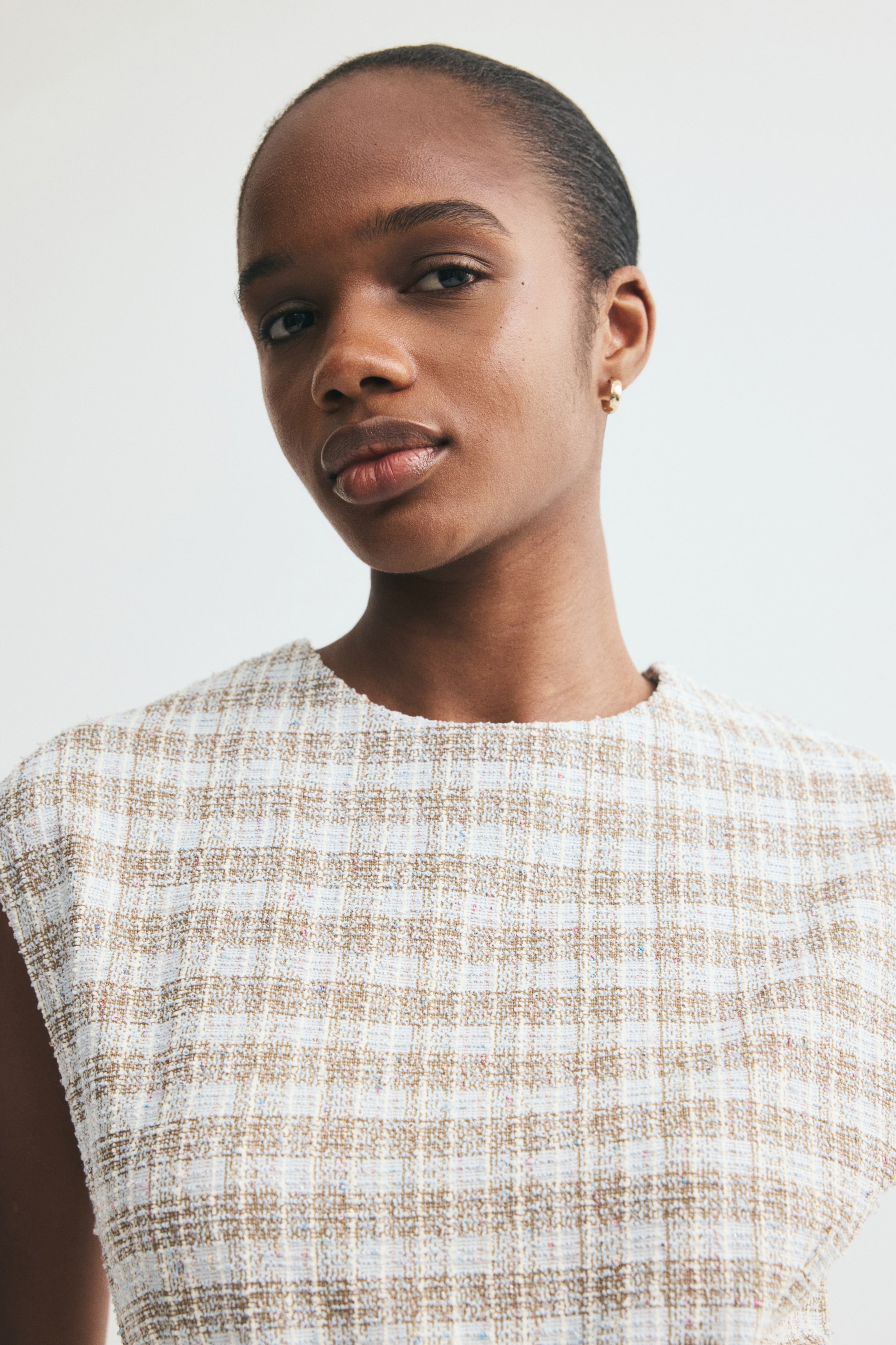 Haut en tricot bouclé avec ceinture