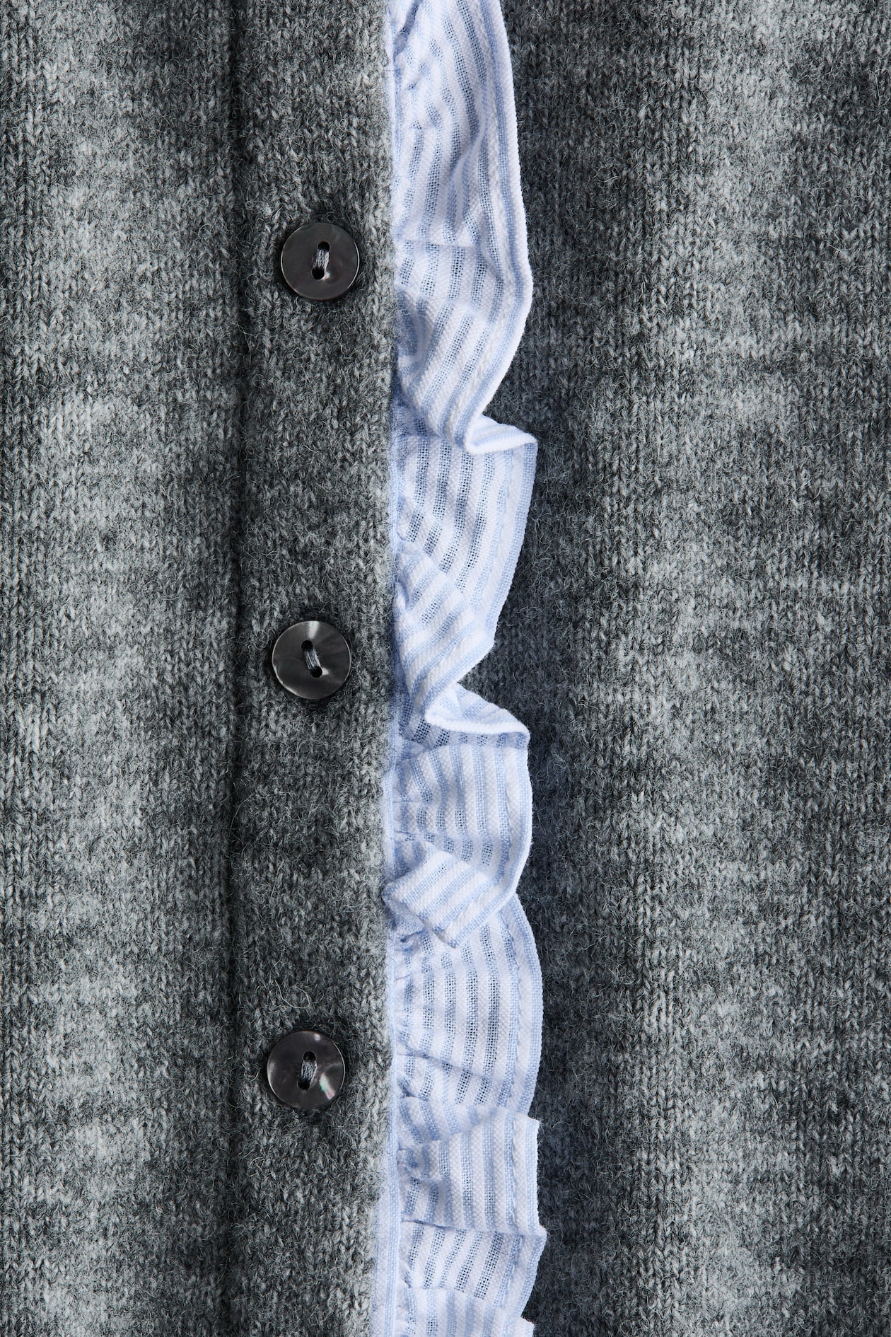 Ruffle-Trimmed Fine-Knit Cardigan - image 3