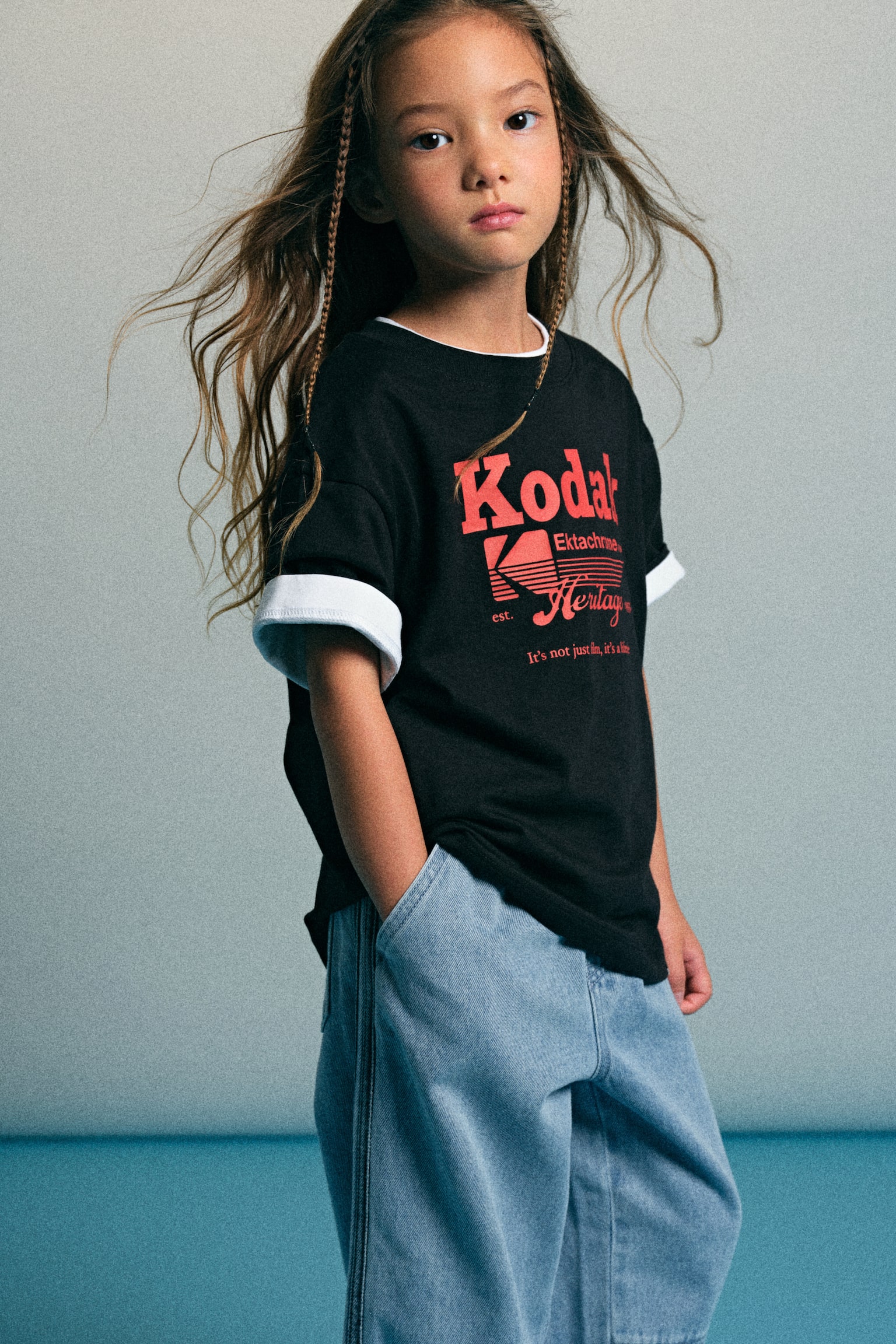 Print-motif cotton T-shirt - Black/Kodak/White/Kodak/Dark khaki green/Kodak - 5