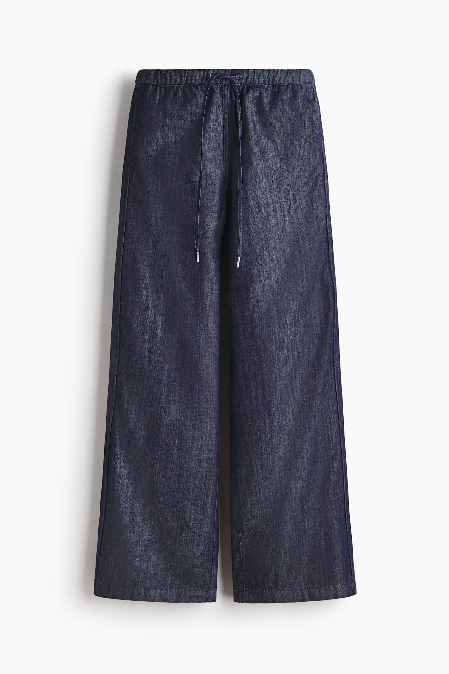 Denim drawstring trousers - Dark denim blue