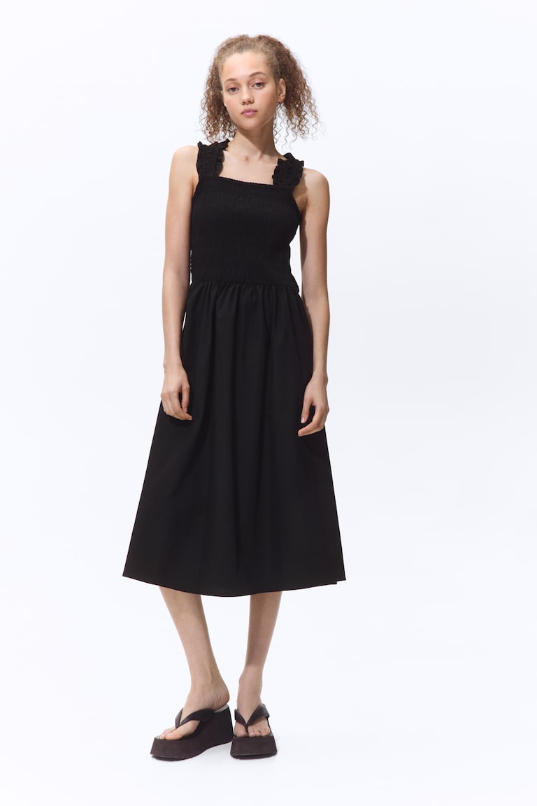 cotton poplin dress h&m Women's Pink Cotton poplin dress