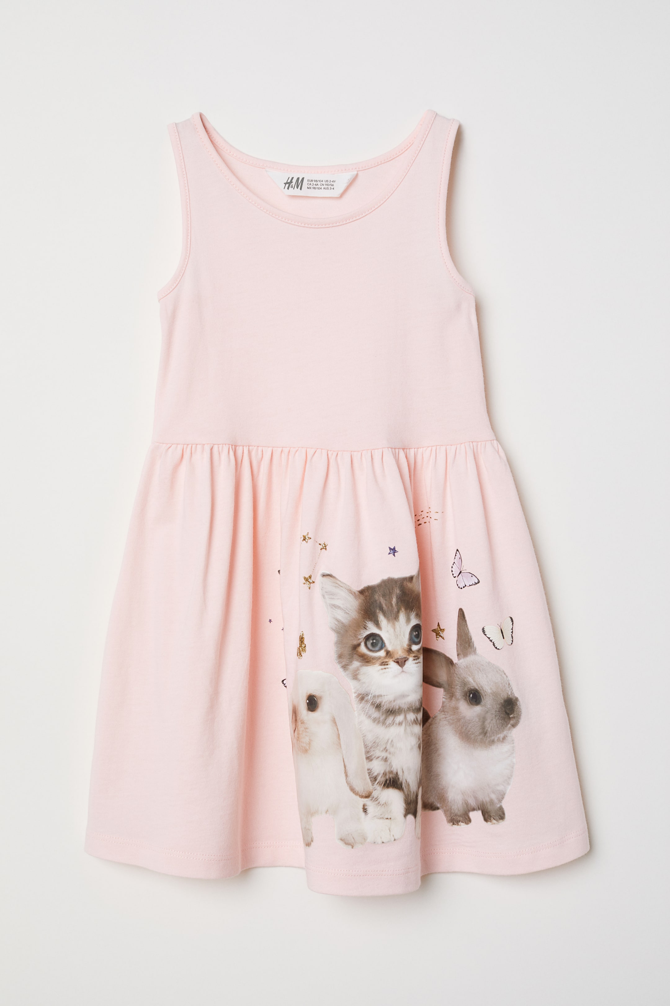 Größeres Bild ansehen: Trägerkleid aus Jersey - Hellrosa/Kaninchen - Kids | H&M DE 1