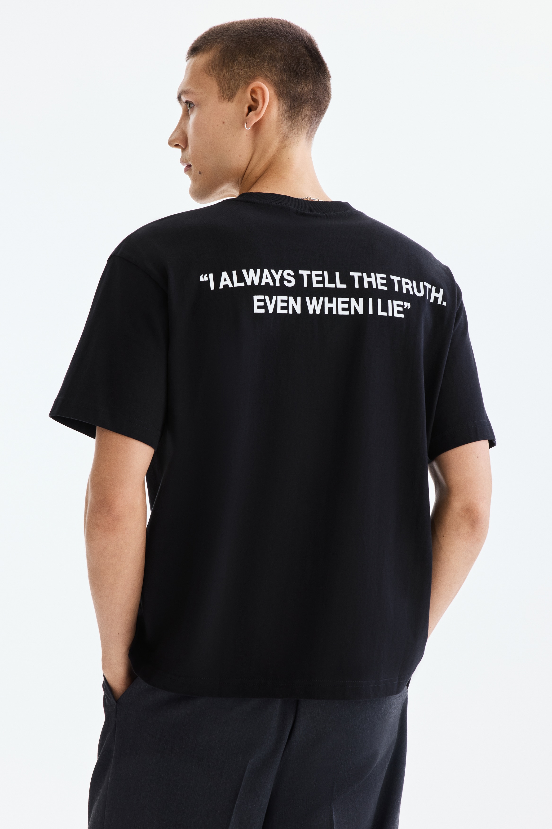 男性 T シャツ | ブラック・黒 | H&M JP