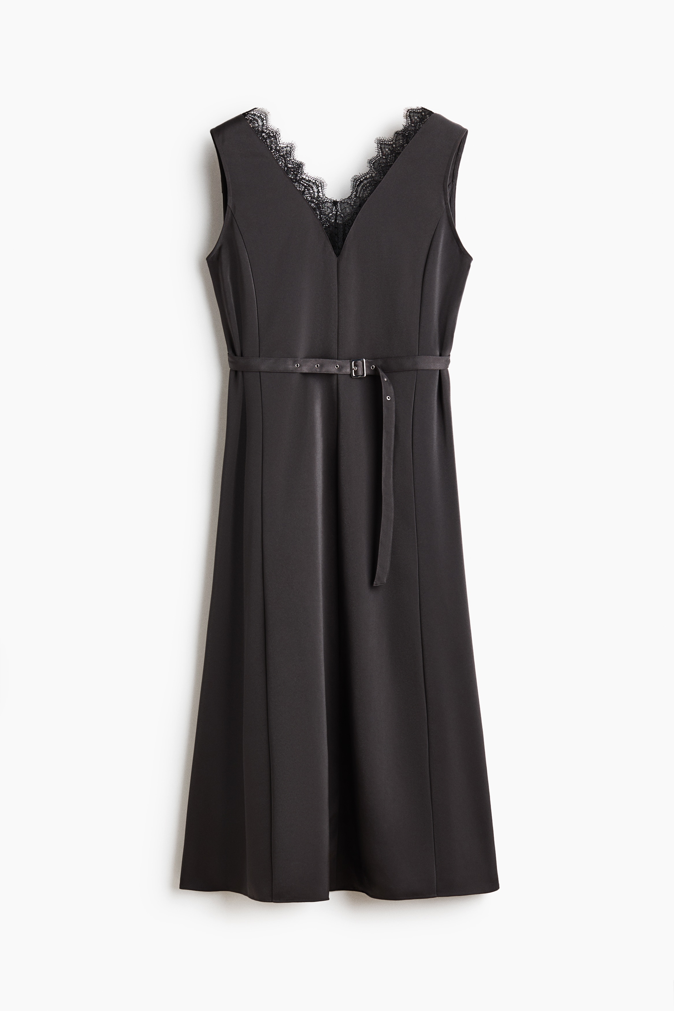 ベルテッドワンピース - ダークグレー/ブラック