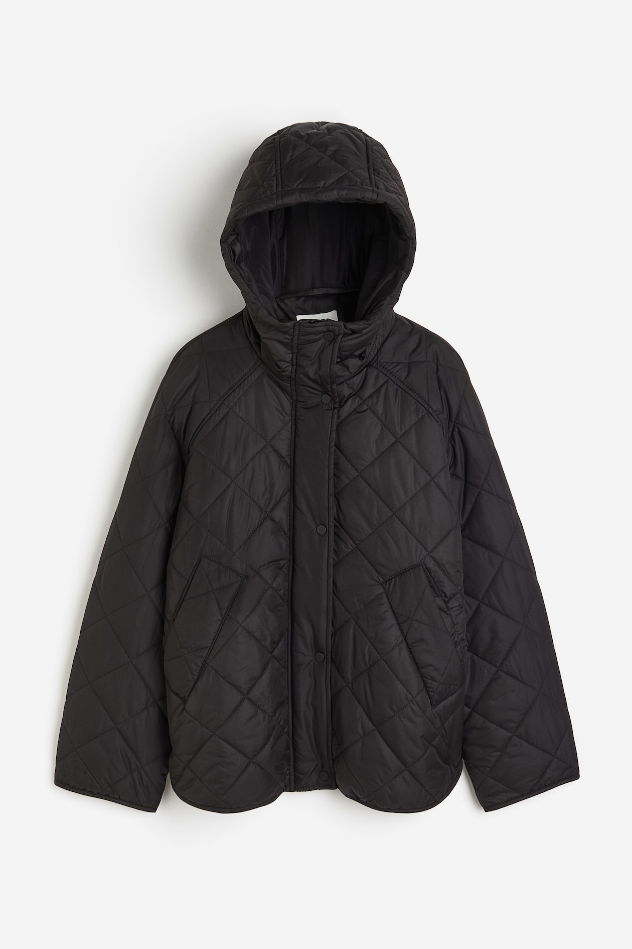 フーデッドキルティングジャケット - ブラック - レディース | H&M JP