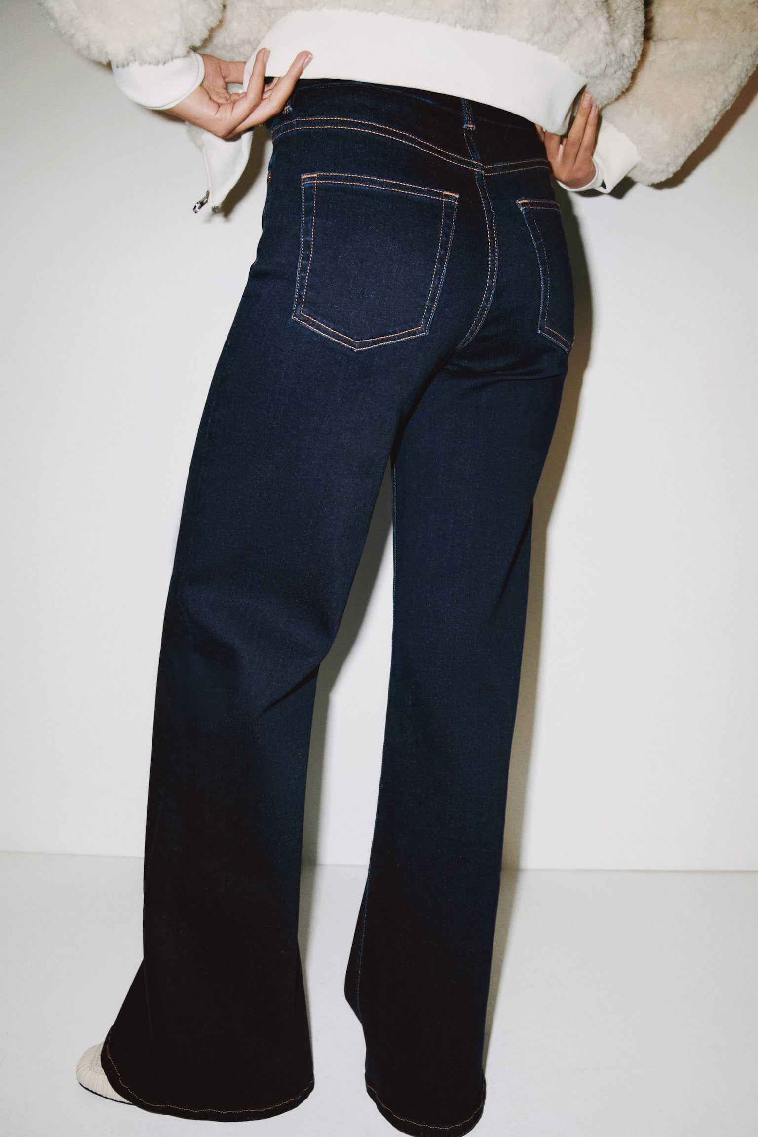 Женские джинсы H&M Wide High, цвет: Тёмный синий — фото 3