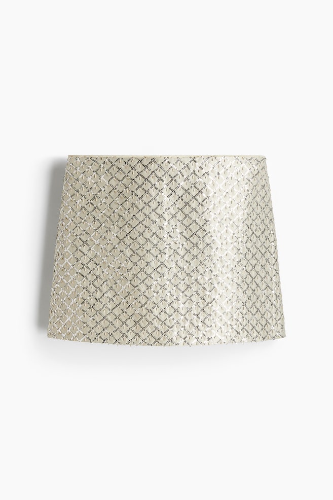 Embellished mini skirt - Light beige/Black - 1