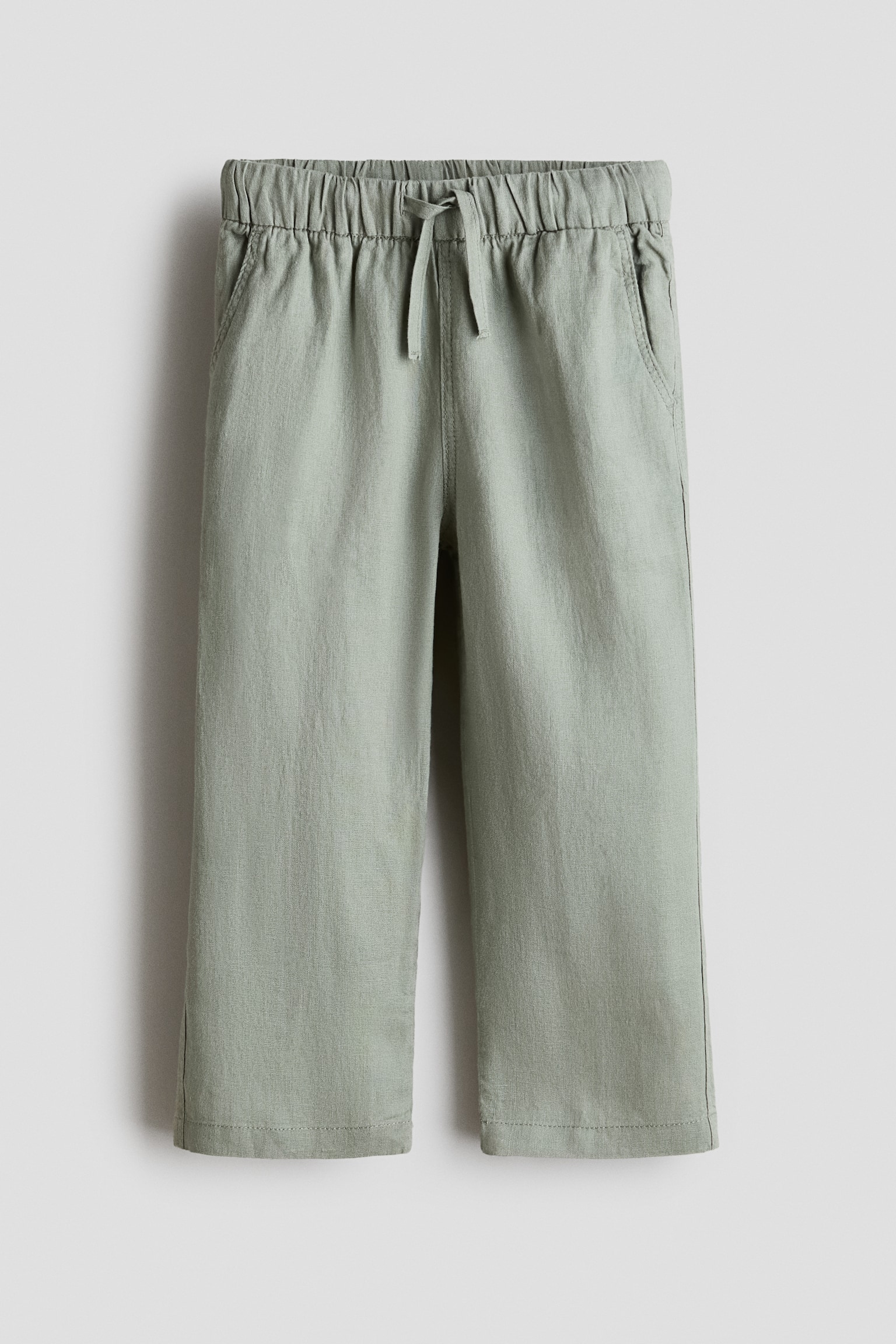 Pantaloni in lino - Verde kaki chiaro/Blu navy/Beige chiaro - 1