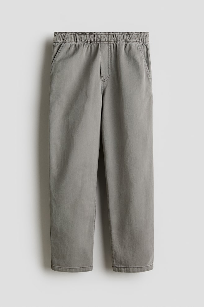 Cotton twill joggers - Dark grey/Black - 1