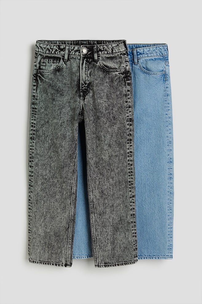 2-pack Loose Fit Jeans - Tvättad svart/Ljus denimblå/Denimblå/Ljus denimblå - 2