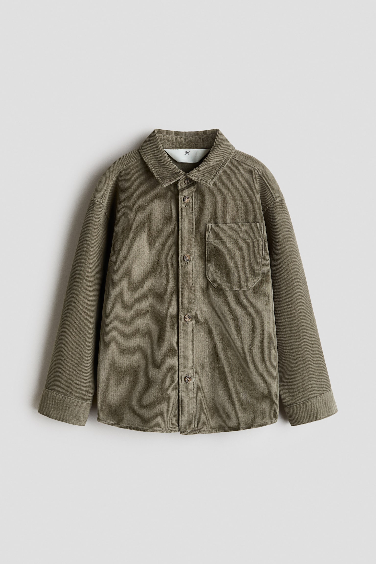 Overhemd van katoenen corduroy - Kakigroen