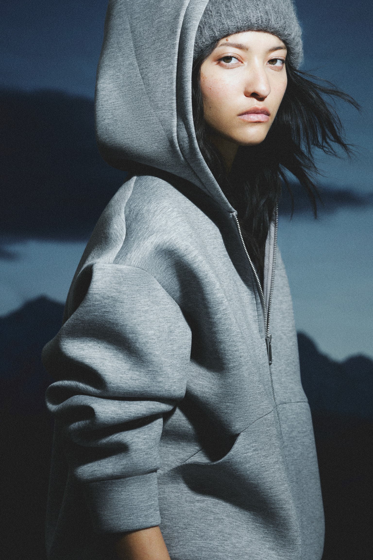 Scuba zip-through hoodie - Grey marl - 3