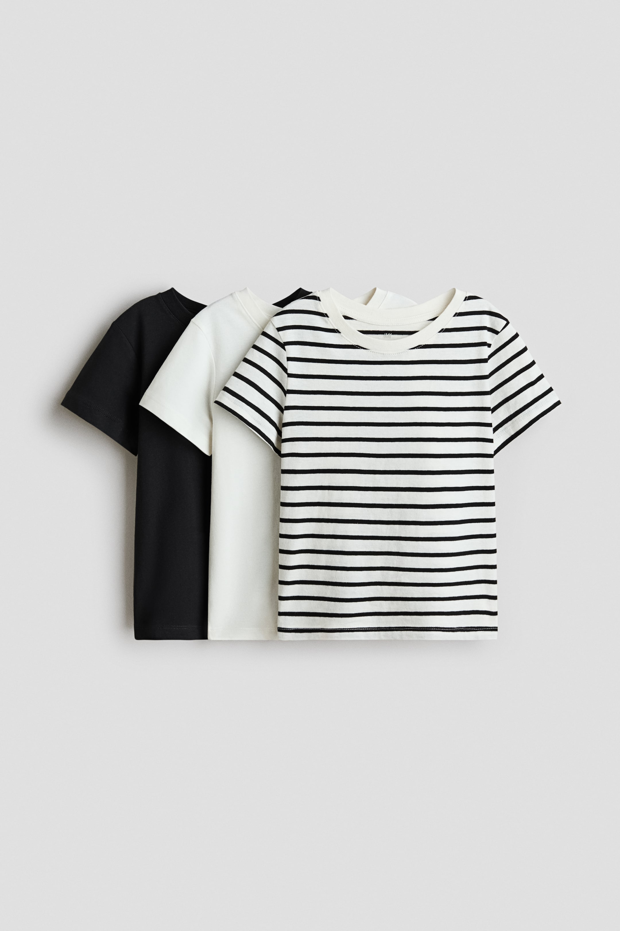 View larger image: 3-pack cotton T-shirts - White/Striped - Kids | H&M 1