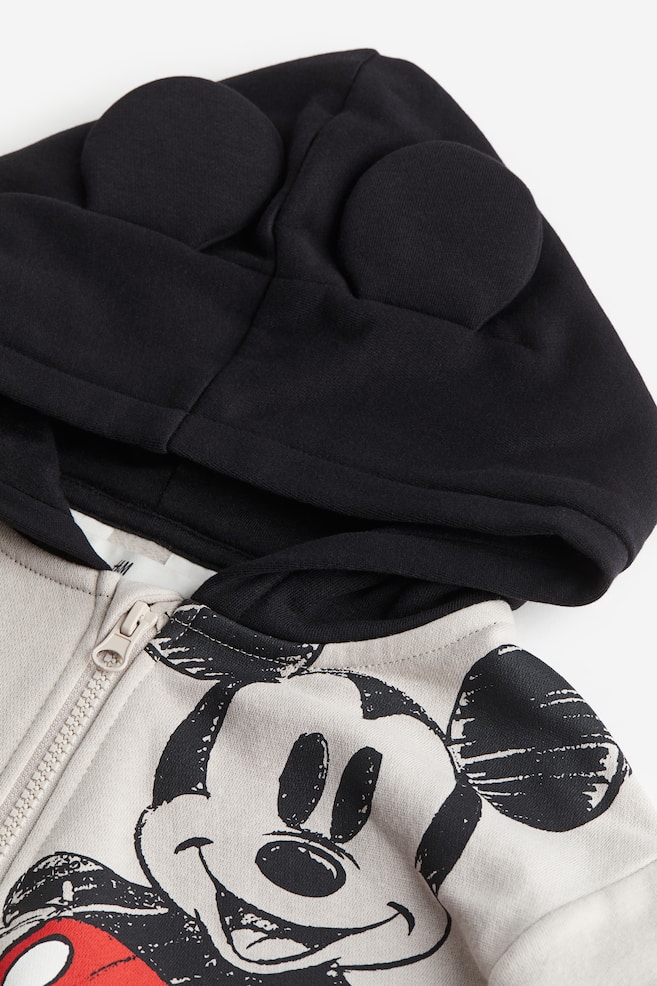 Printed zip-through hoodie - Light beige/Mickey Mouse/Red/Spider-Man - 2