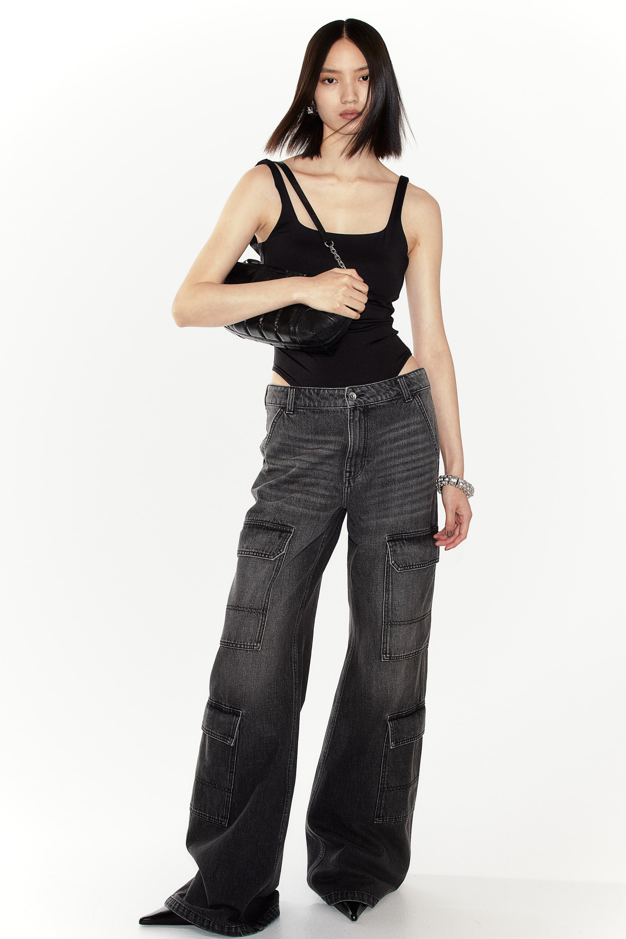 Denim Cargo Pants