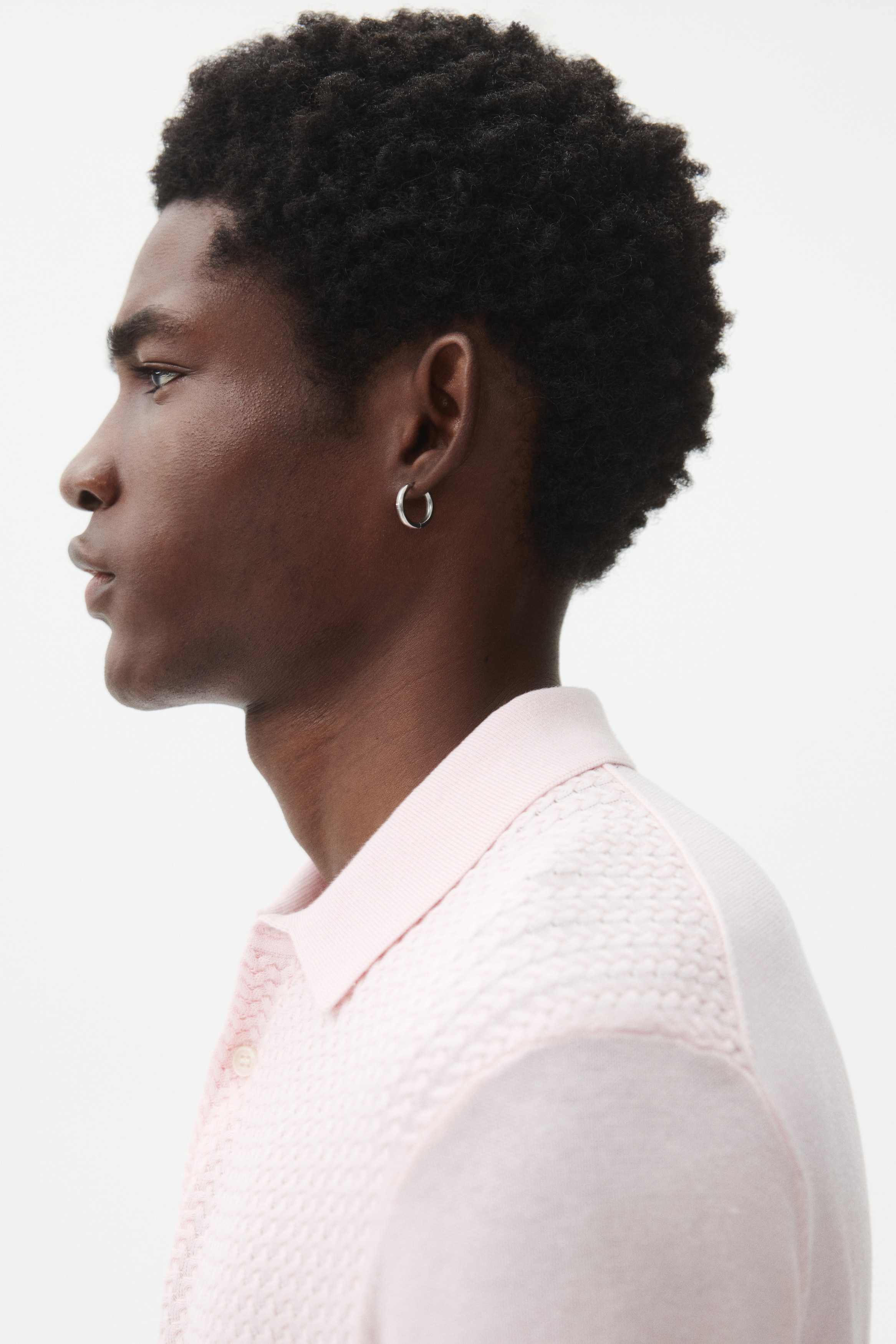 Slim Fit Cable-knit polo shirt