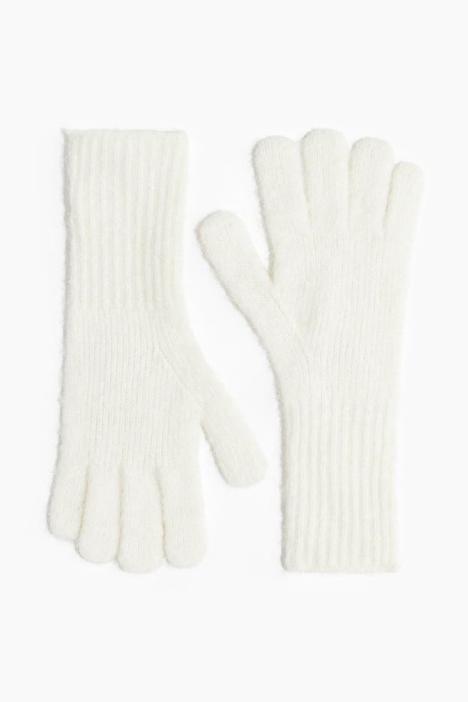 Guantes de punto - Crema/Beige claro jaspeado - 1