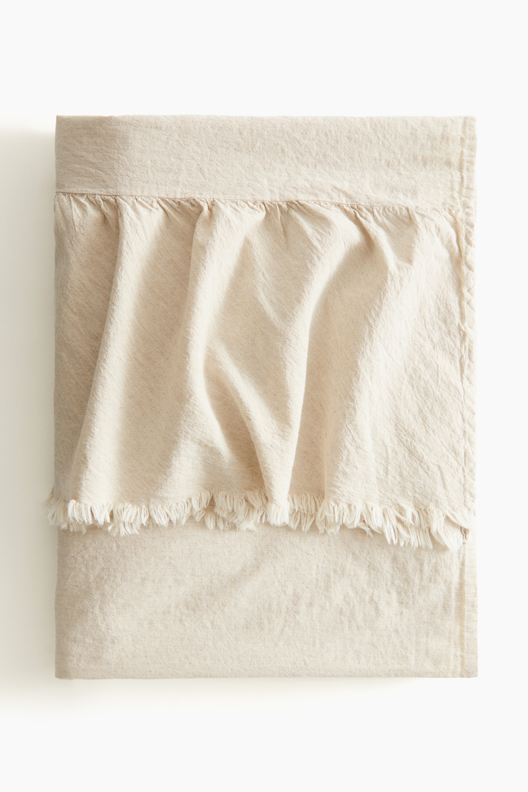 Raw-edge Linen-blend Bedskirt