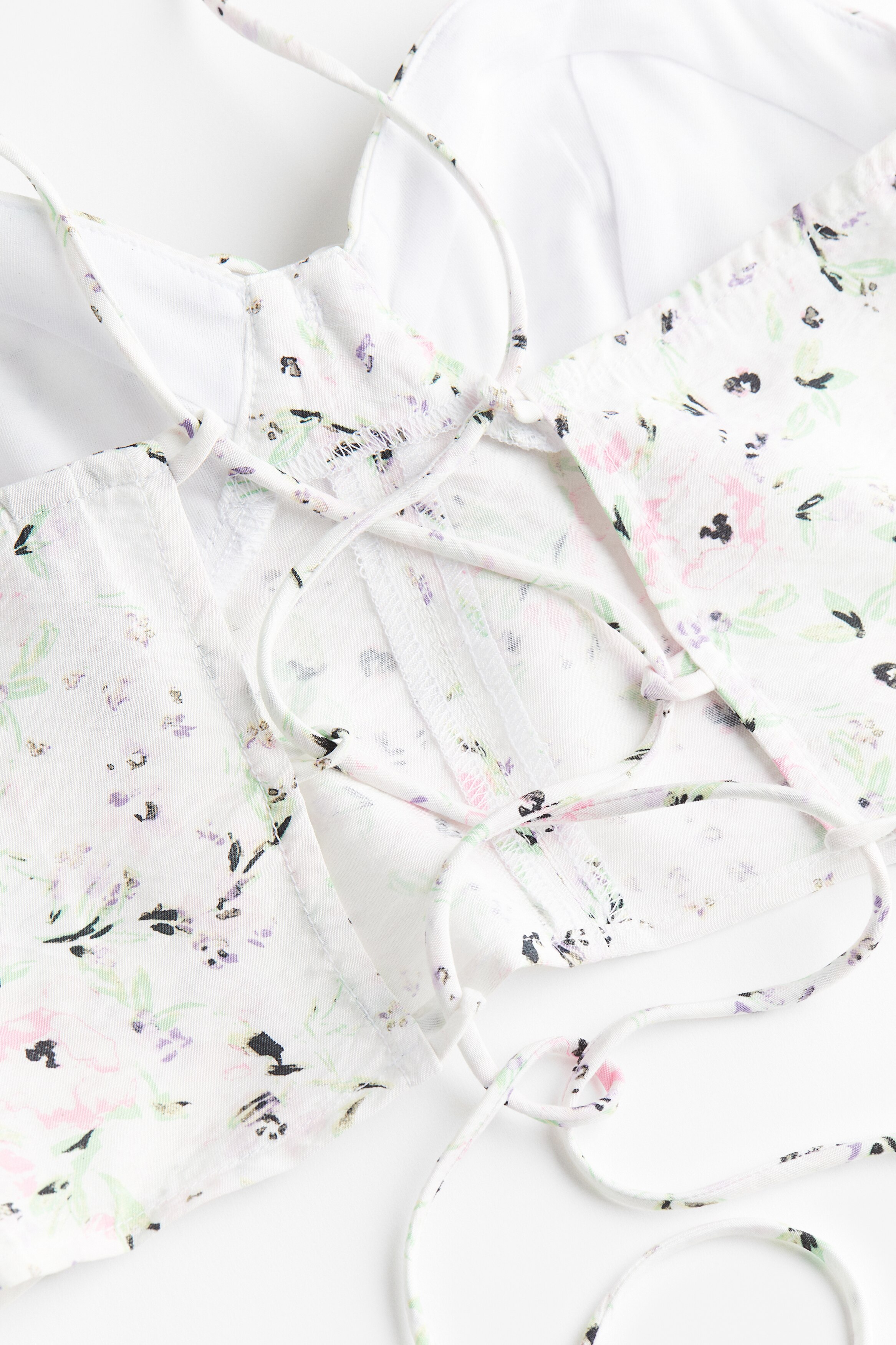 Bustier Corseté H&M Taille 34/XS - Imprimé Fleurs Multicolore - 100% Coton Bio - Occasion Très Bon état