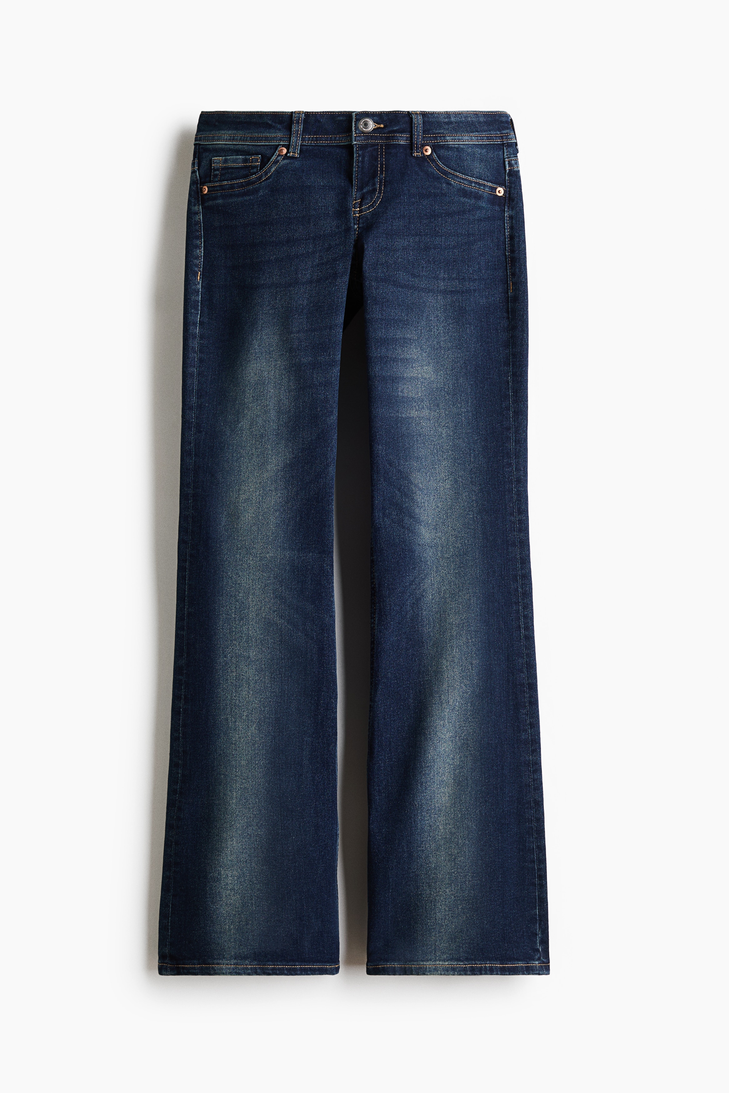 Flared Ultra Low Waist Jeans - Dark denim blue/Denim blue/Light denim blue/Light denim grey