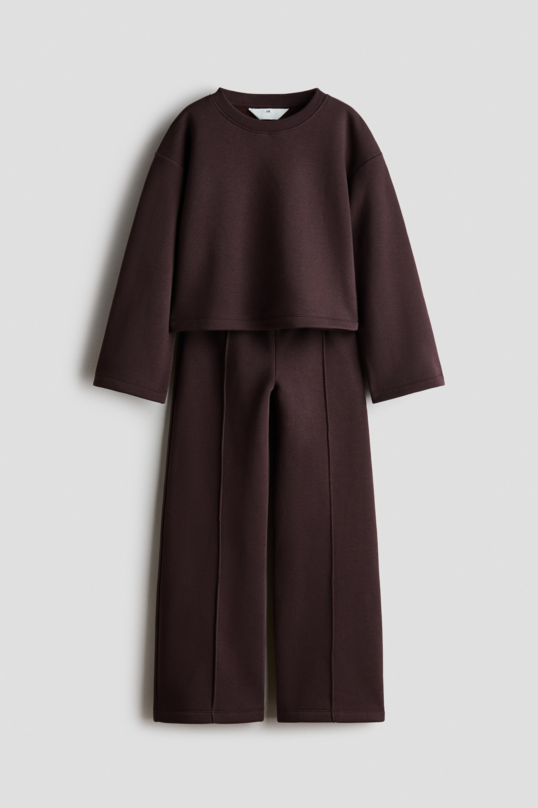 View larger image: 2-piece sweatshirt set - Dark brown - Kids | H&M 1