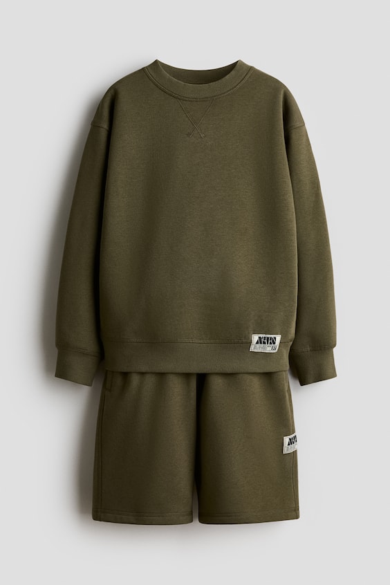 H&M 2-Piece Sweatshirt and Sweatshorts Set
