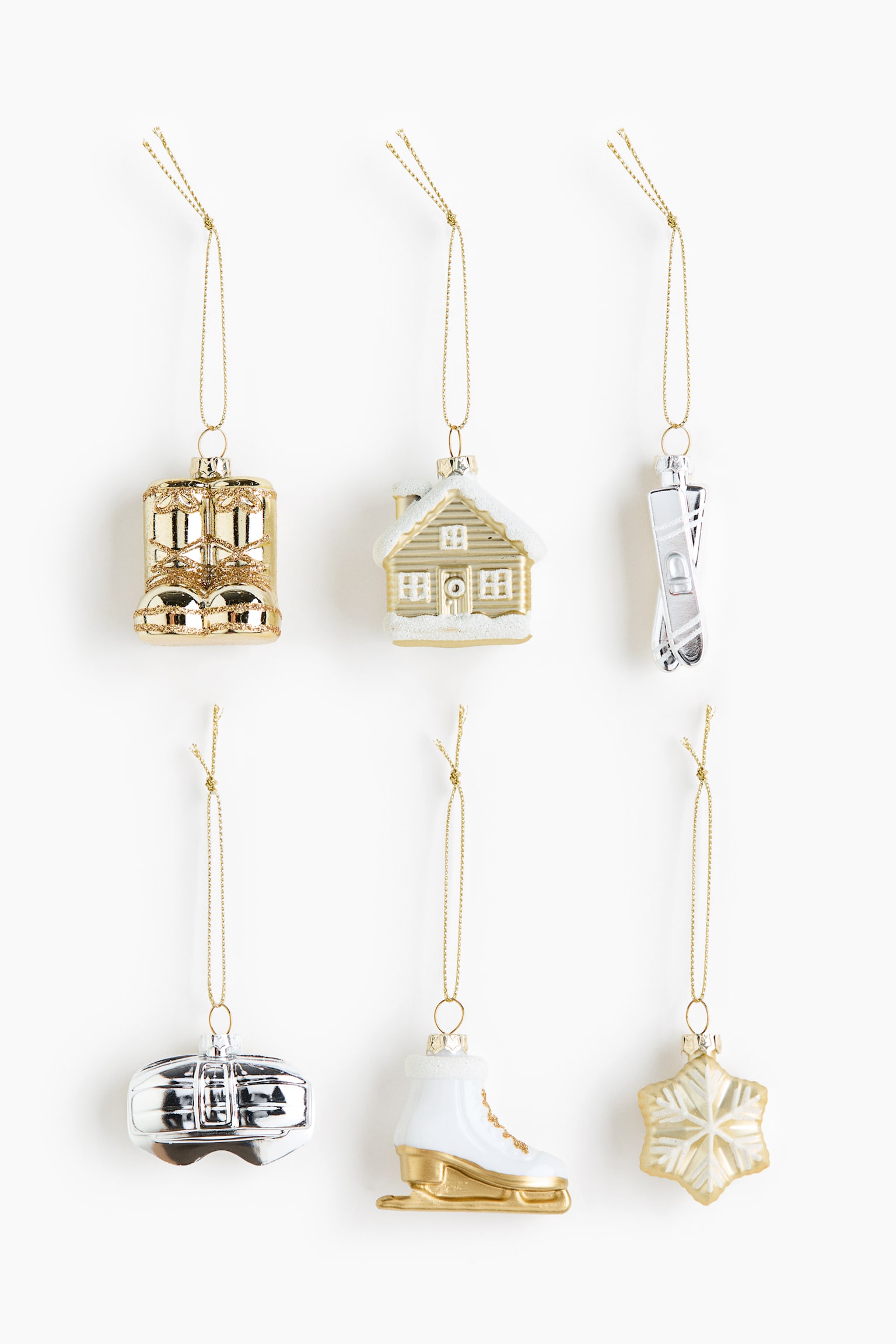 6-pack Decoraciones navideñas - Dorado/Plateado/Plateado/Casa/Rojo/Verde