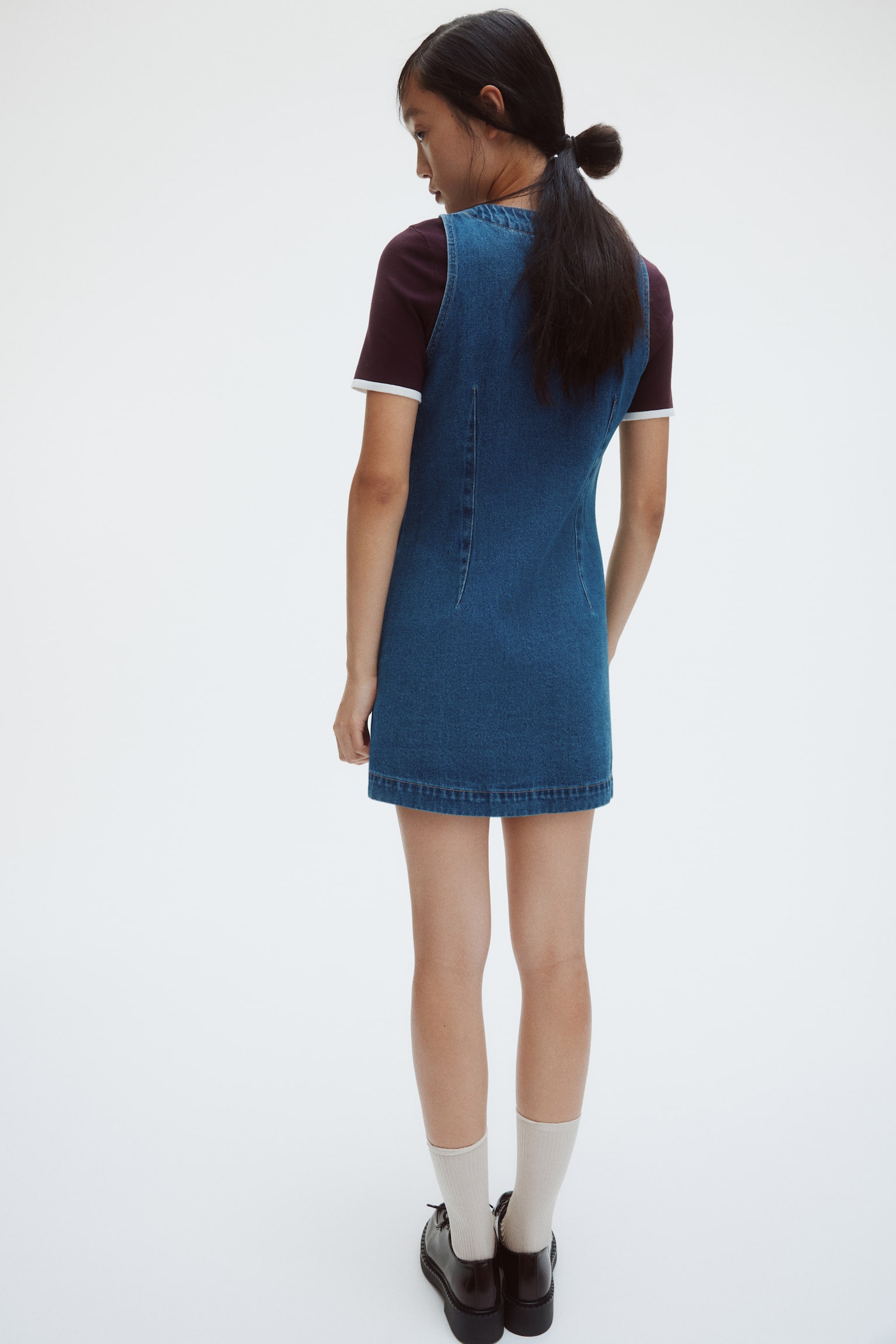 Váy denim không tay - Màu xanh denim đậm/Bambi - 6