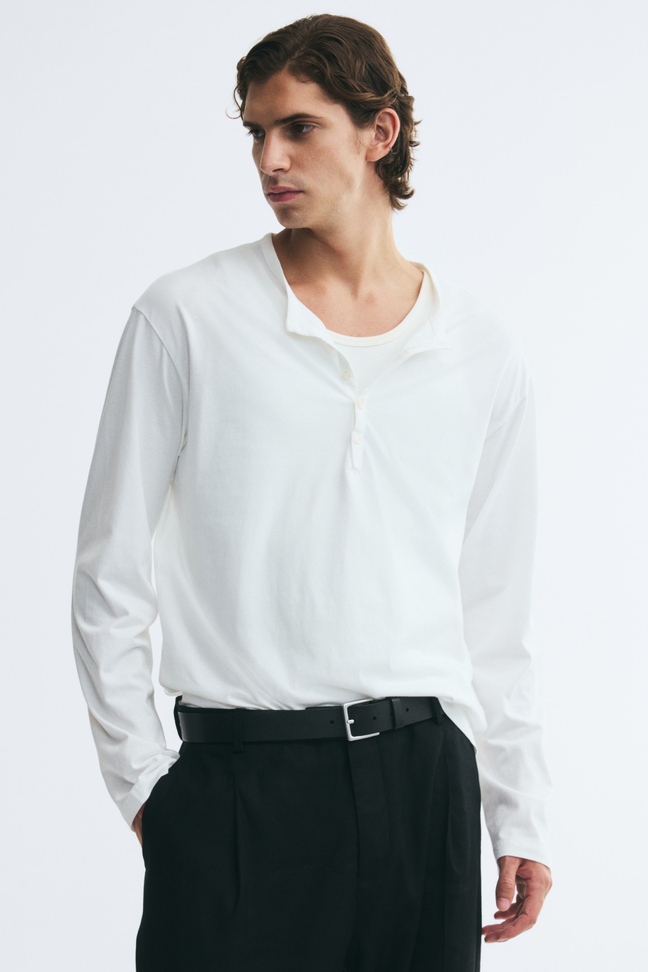 Visa större bild: Farfarströja Relaxed Fit - Vit - HERR | H&M SE 1
