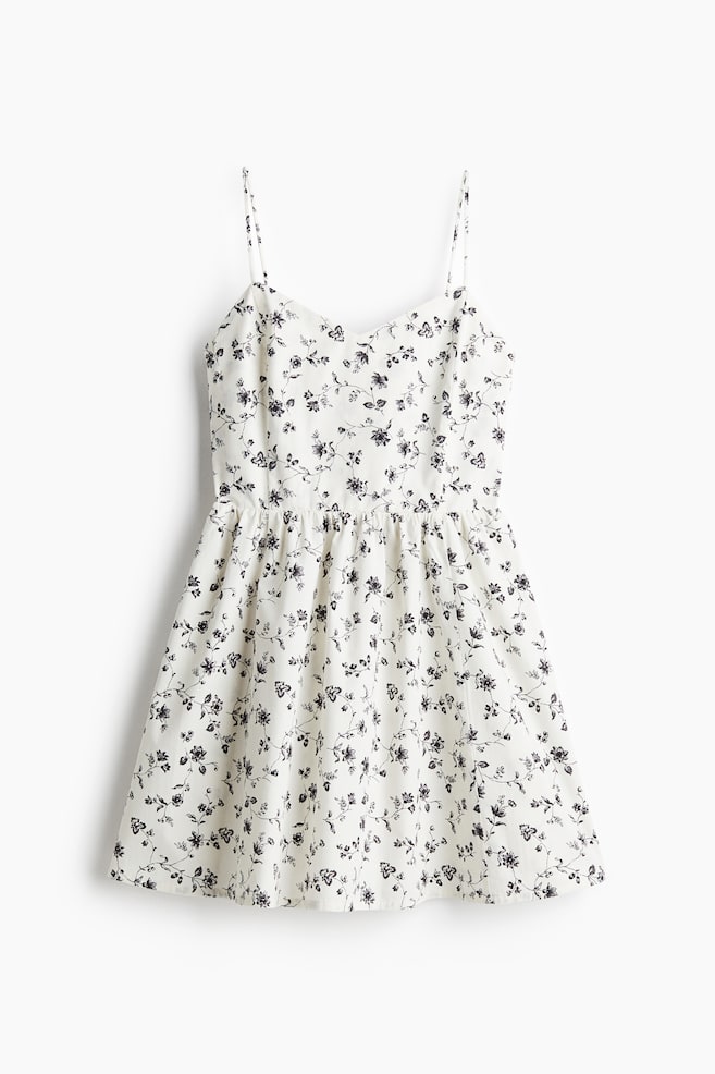 Flared-skirt cotton dress - White/Floral/White/Blue floral/White/Oranges/Black - 1