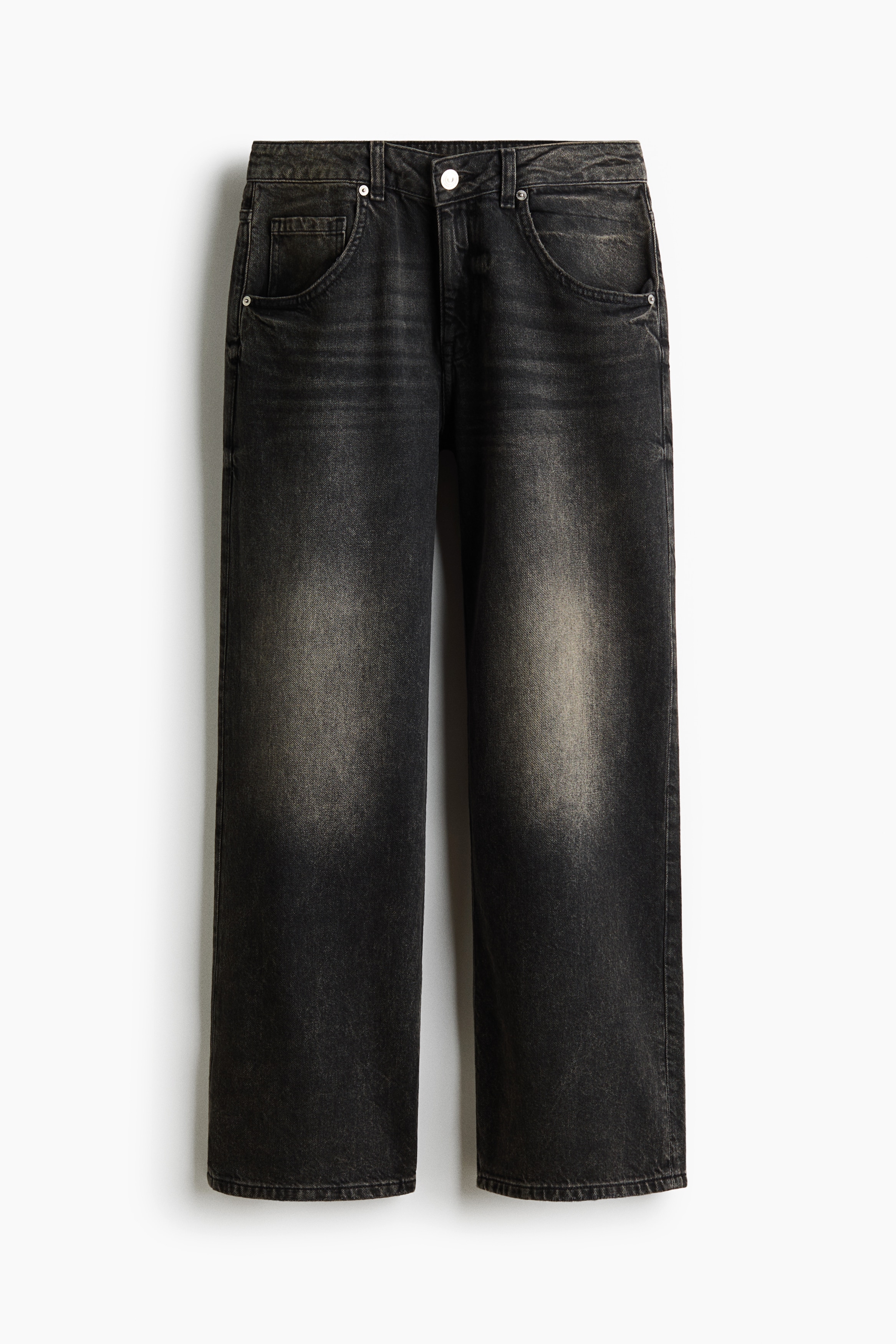 Baggy Low-Waist Jeans - Dark denim grey