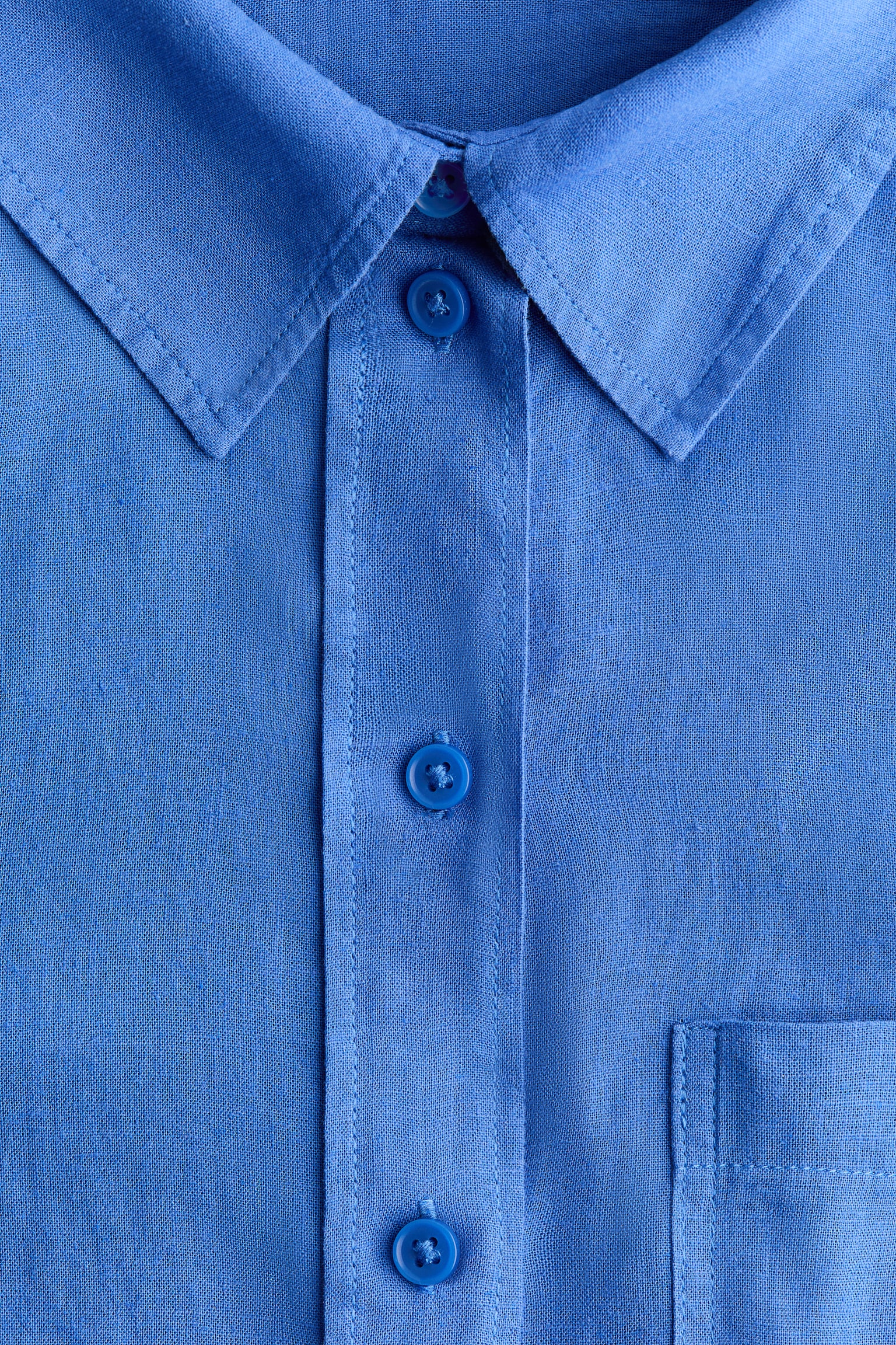 Linen-blend shirt - Blue/Green - 5