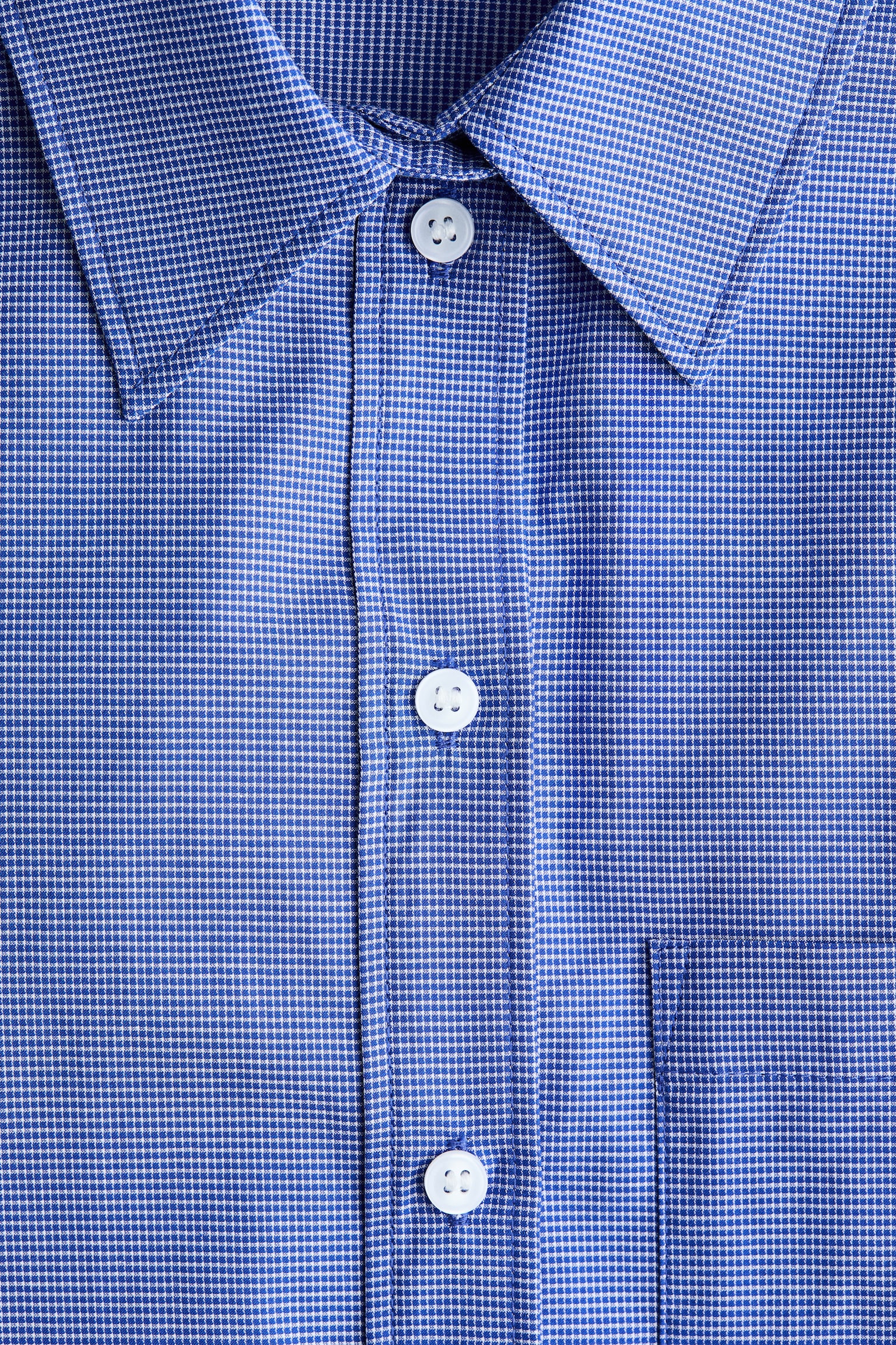 חולצת פופלין כותנה אוברסייז - כחול/משבצות - 5