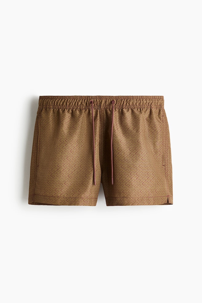 Patterned swim shorts - Beige/Patterned - 1