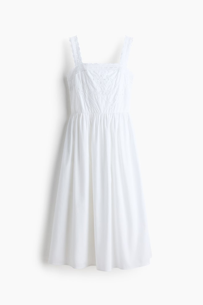 Baumwollkleid mit Broderie Anglaise - Elfenbein - 1