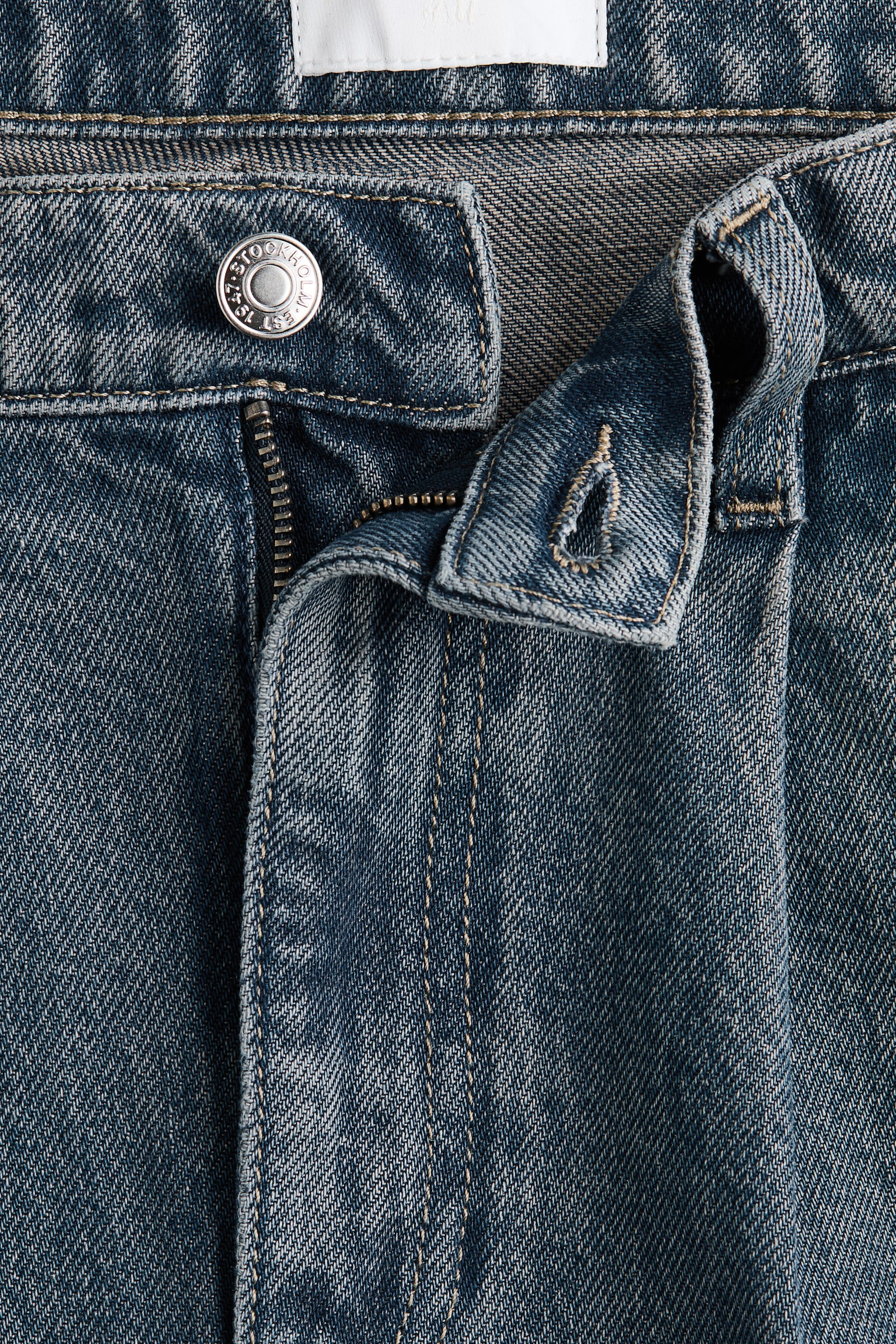 Женские джинсы H&M Barrel-Leg Regular-Waist, цвет: Тёмный джинсовый синий — фото 3