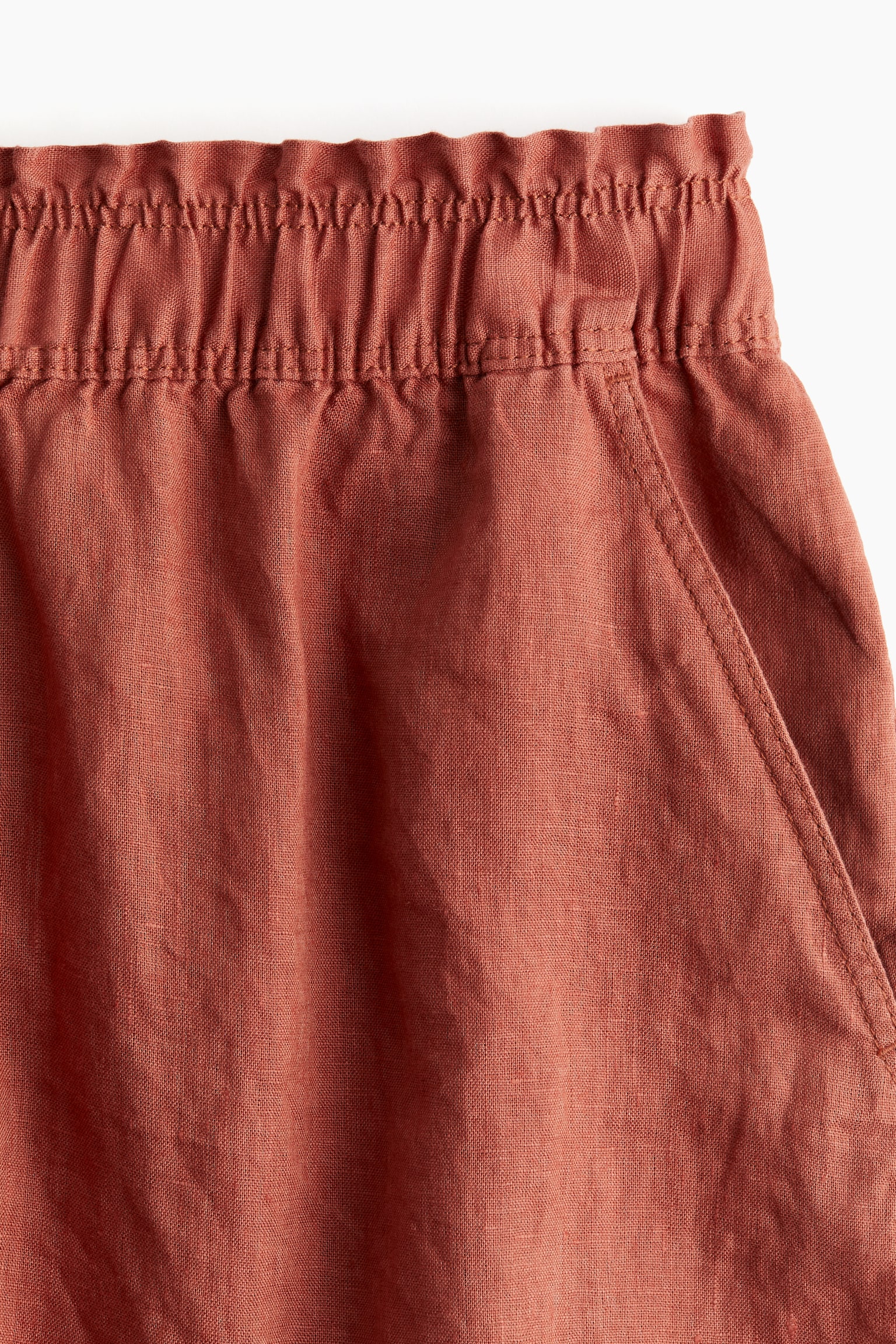 Leinenshorts - Rostbraun/Rosa/Gestreift/Hellbeige/Olivgrün/Hellblau/Schwarz/Rosa/Khakigrün/Gemustert/Hellbeige/Gestreift/Orange/Braun/Gelb/Gestreift - 3